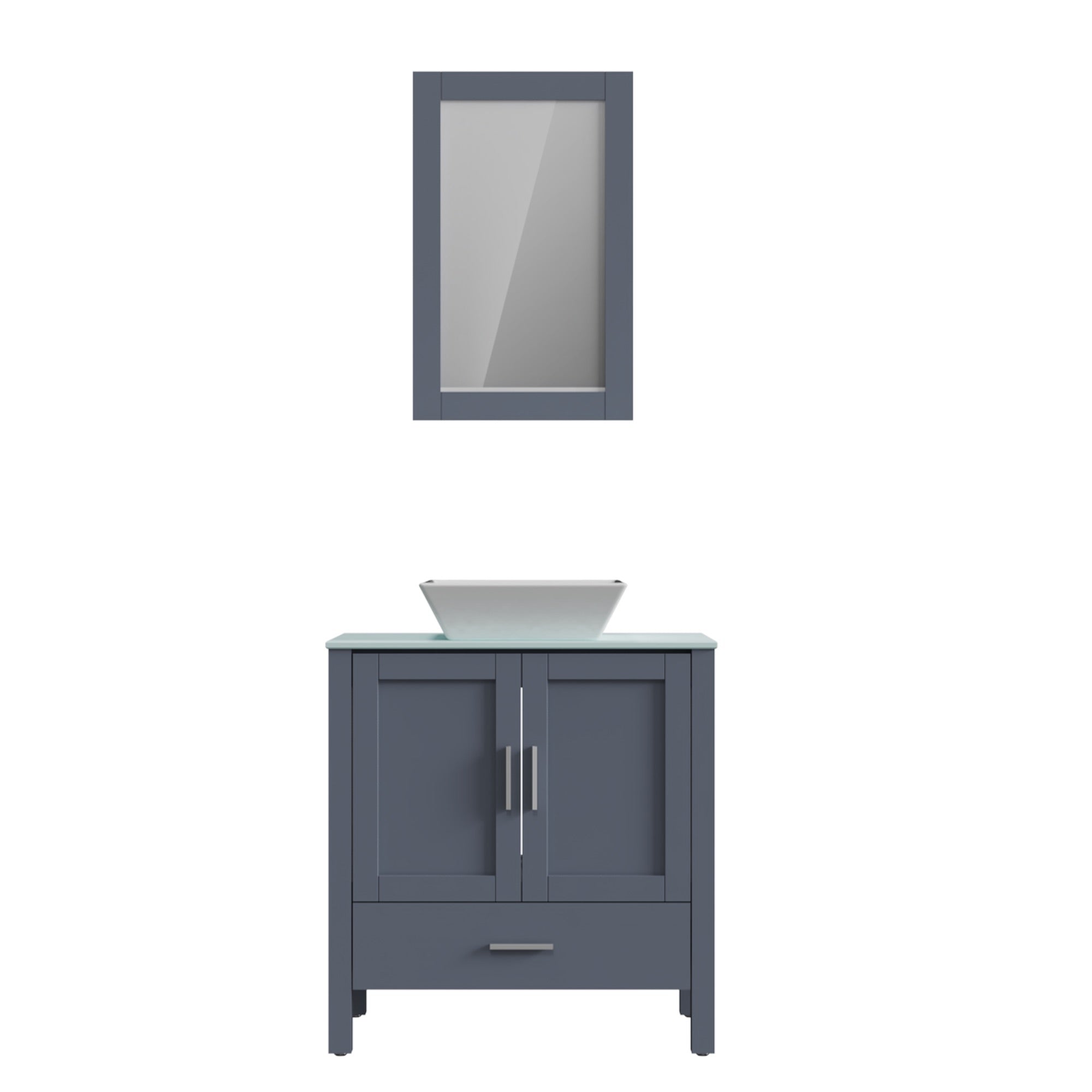 30 inches Freestanding Bathroom Vanity Set with Vessel Ceramic Sink