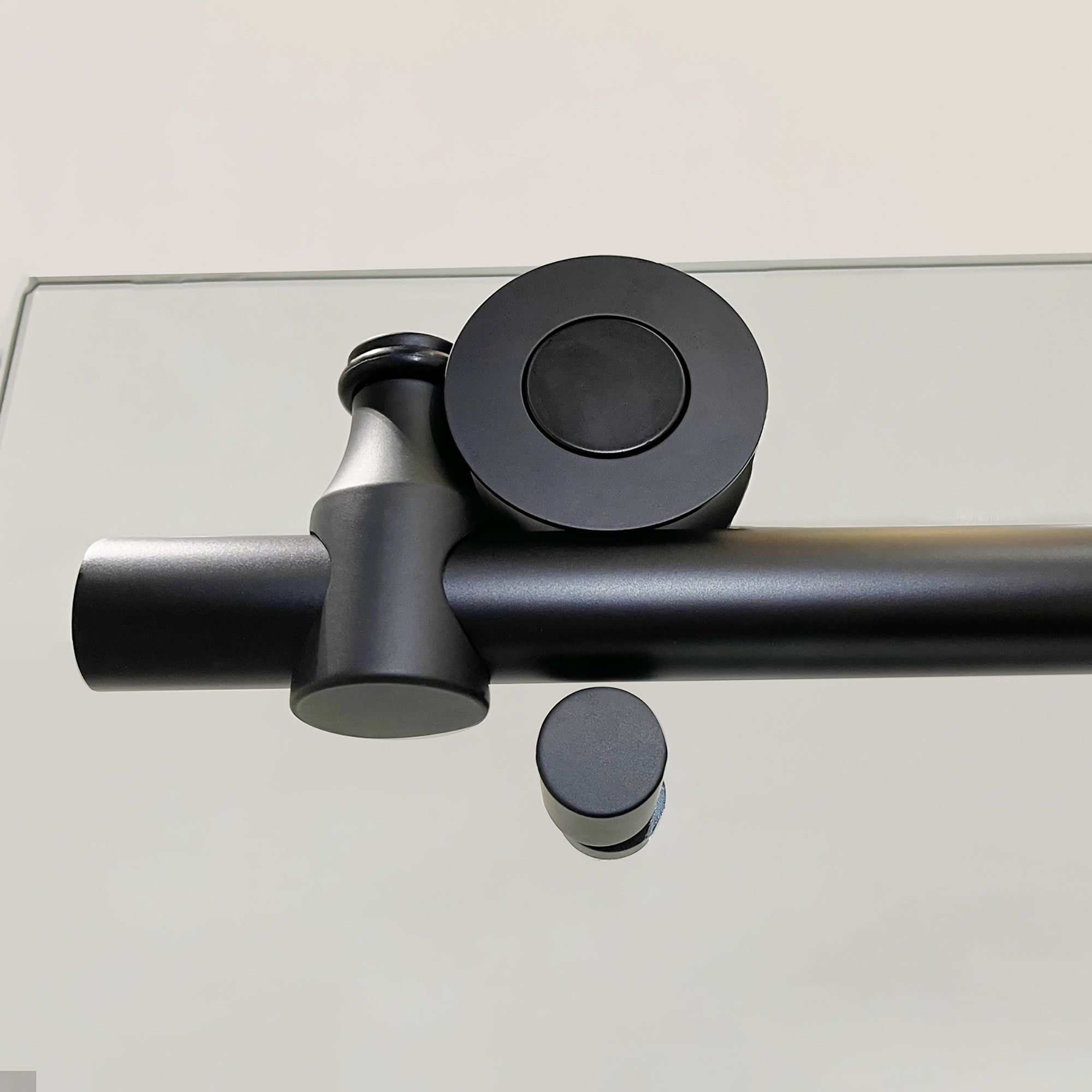 34 in. W X 72 in. H Semi-Frameless Pivot Shower Door in Matte Black with Clear Glass