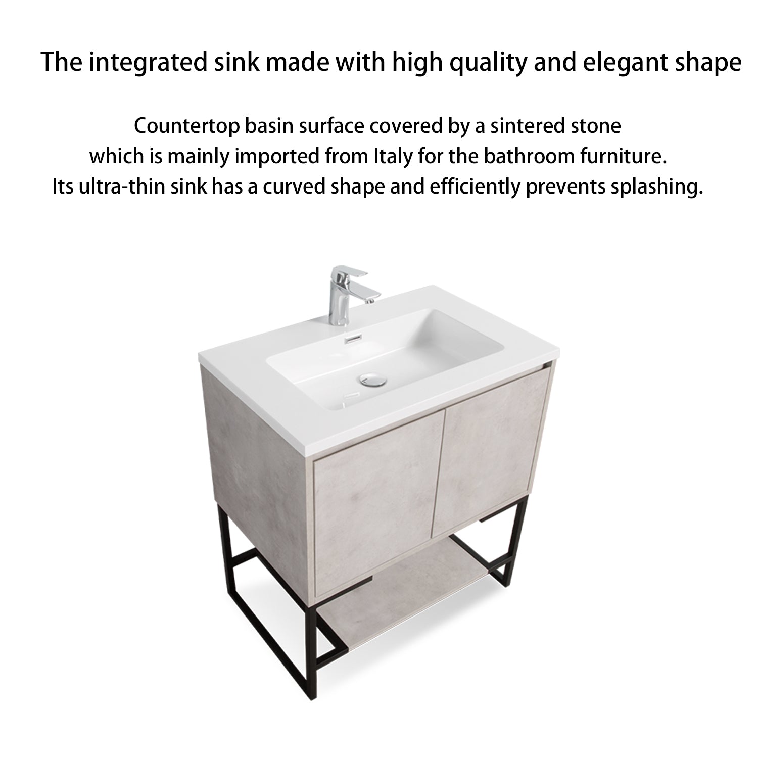 24 in. Freestanding Bathroom Vanity Set with Integrated Sink