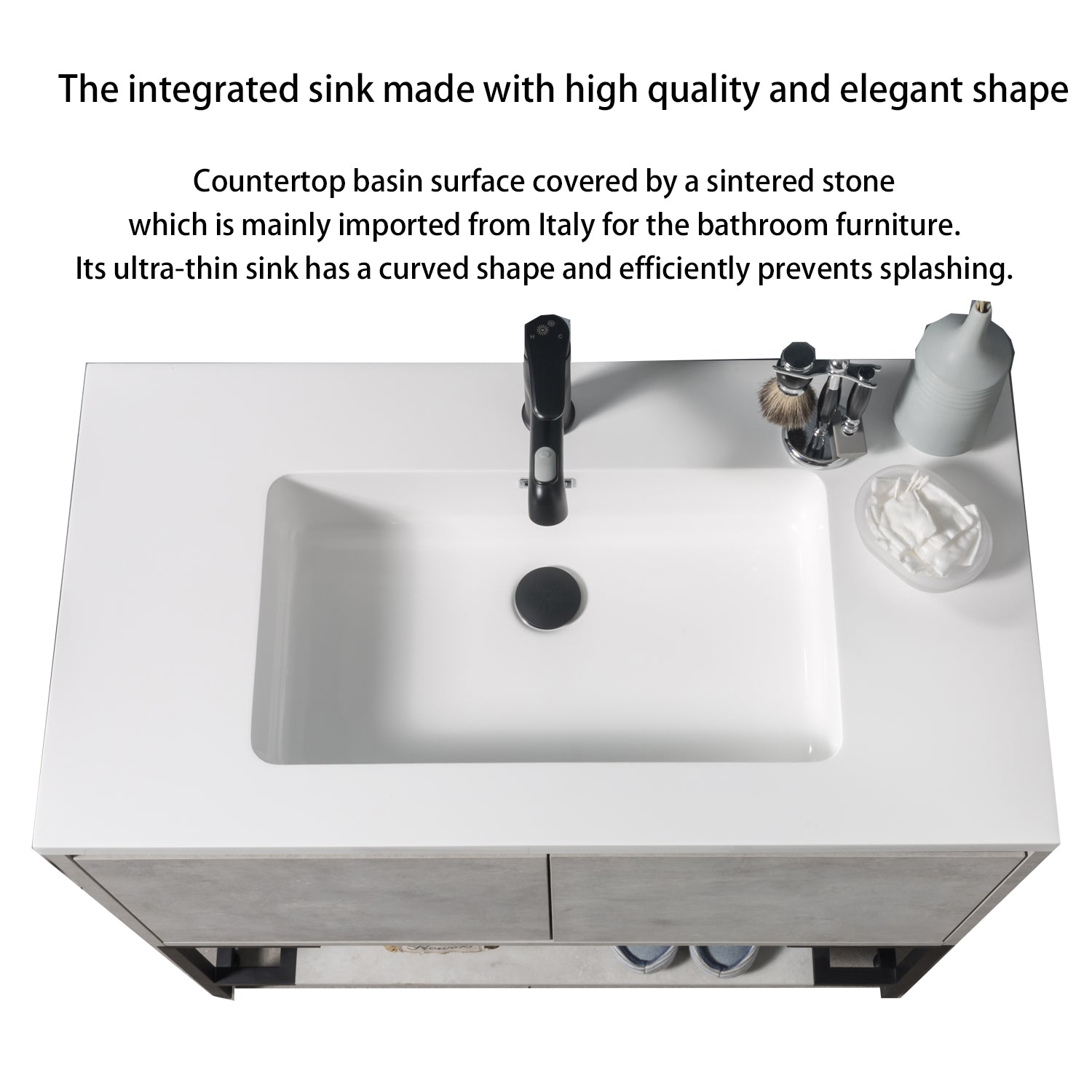 24 in. Freestanding Bathroom Vanity Set with Integrated Sink