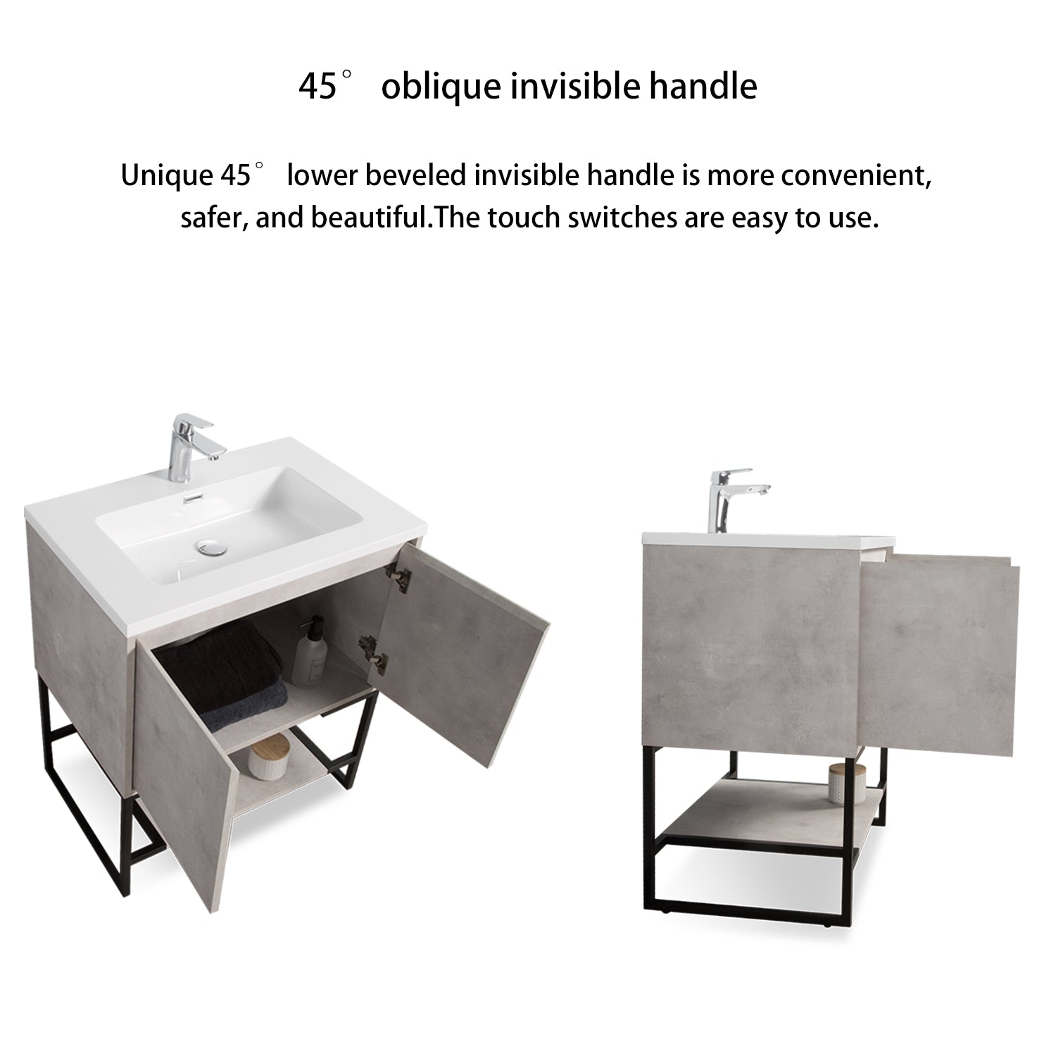 24 in. Freestanding Bathroom Vanity Set with Integrated Sink