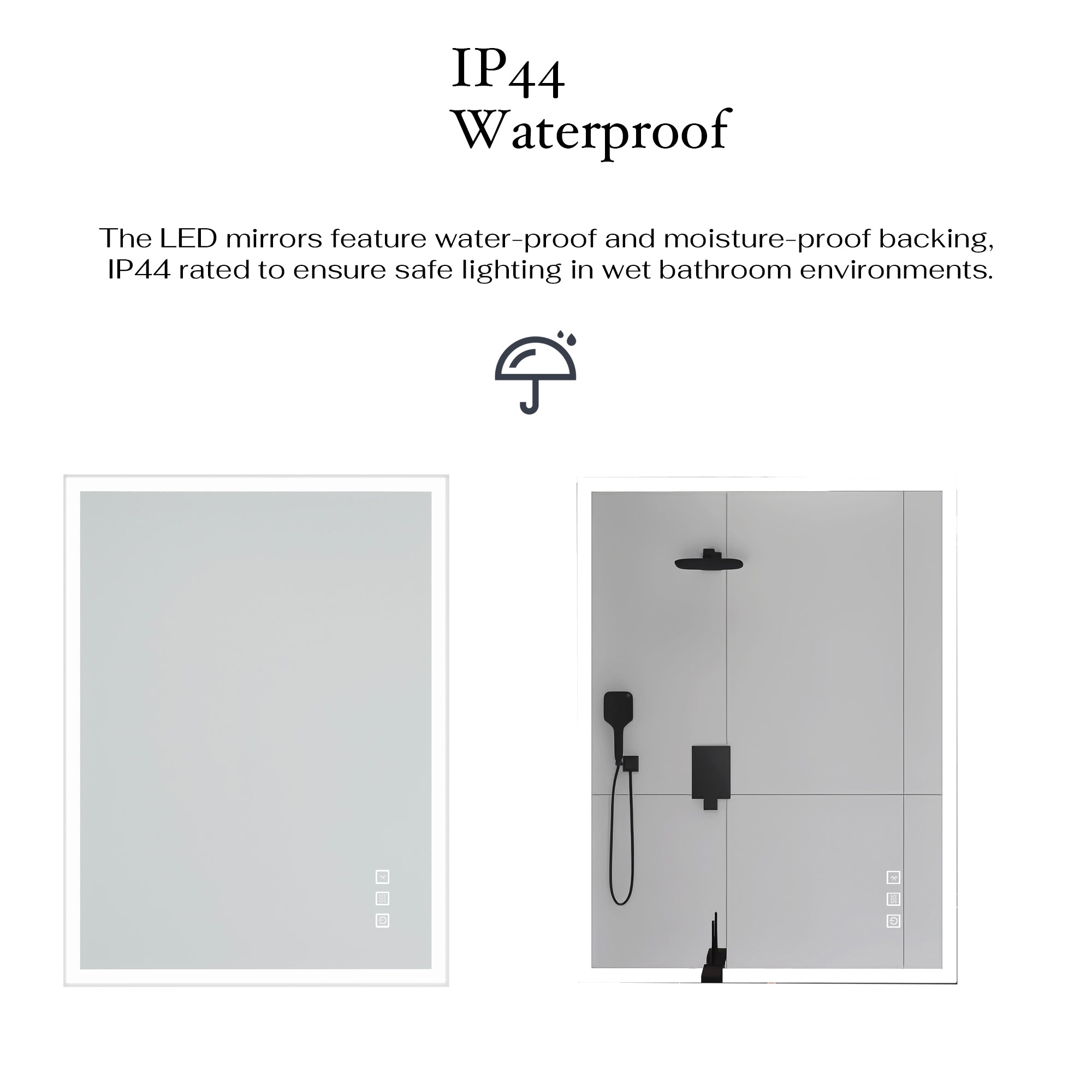 24x32 in. Rectangular Frameless Anti-Fog Wall Mounted Dimmable LED Bathroom Vanity Mirror