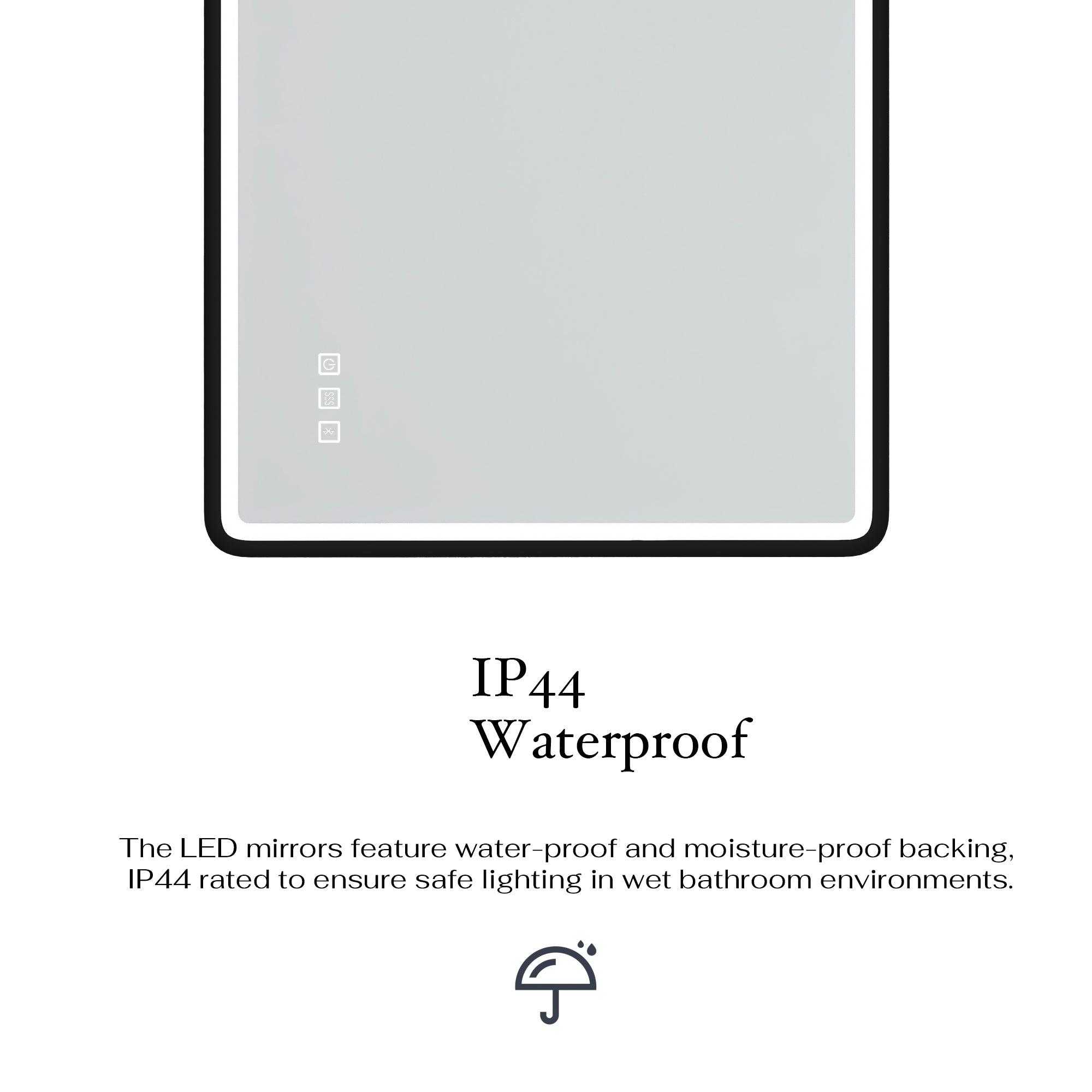 Rectangular Framed Multi-functional Wall Mounted LED Bathroom Vanity Mirror