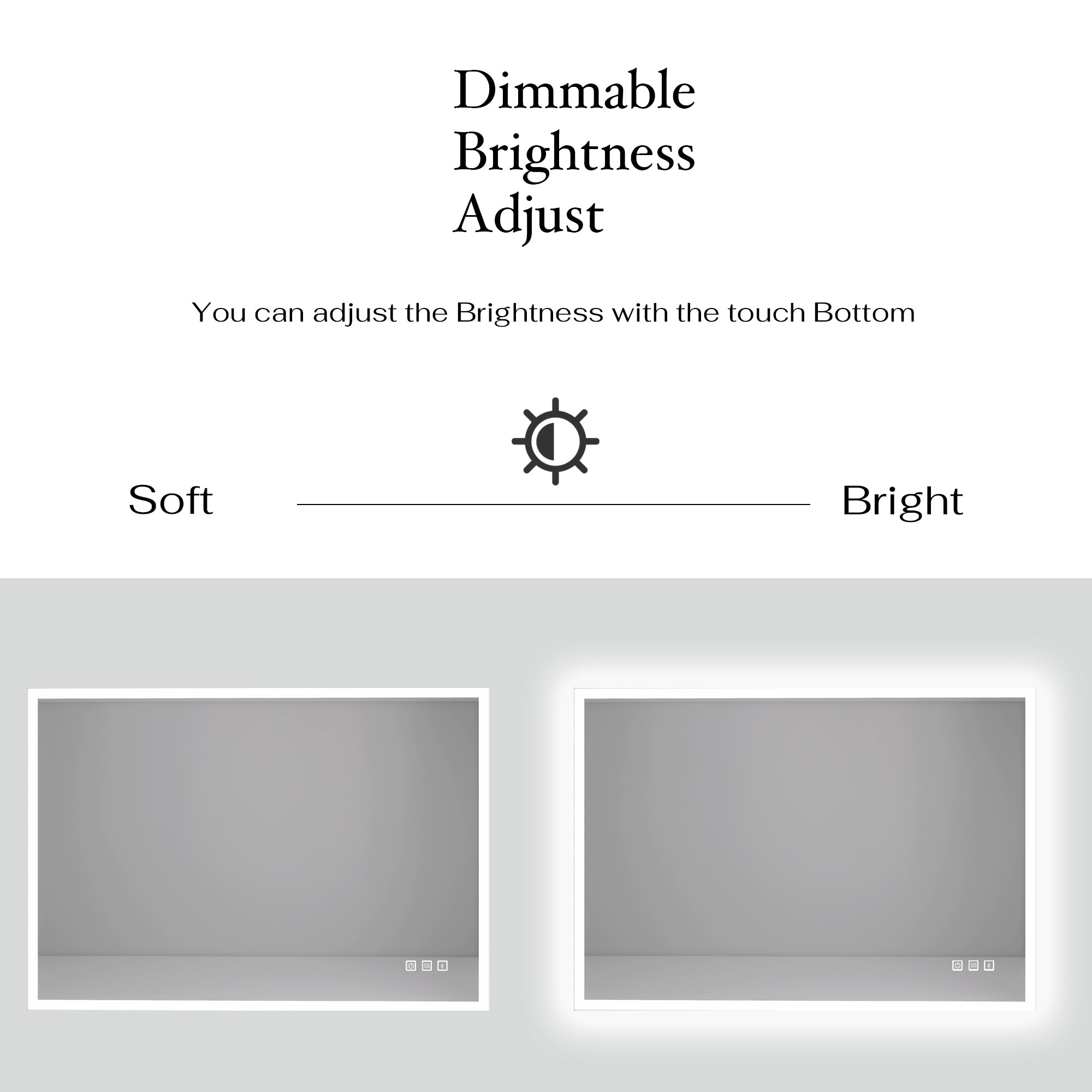 2840 Rectangular Frameless Anti-Fog Wall Mounted Dimmable LED Bathroom Vanity Mirror