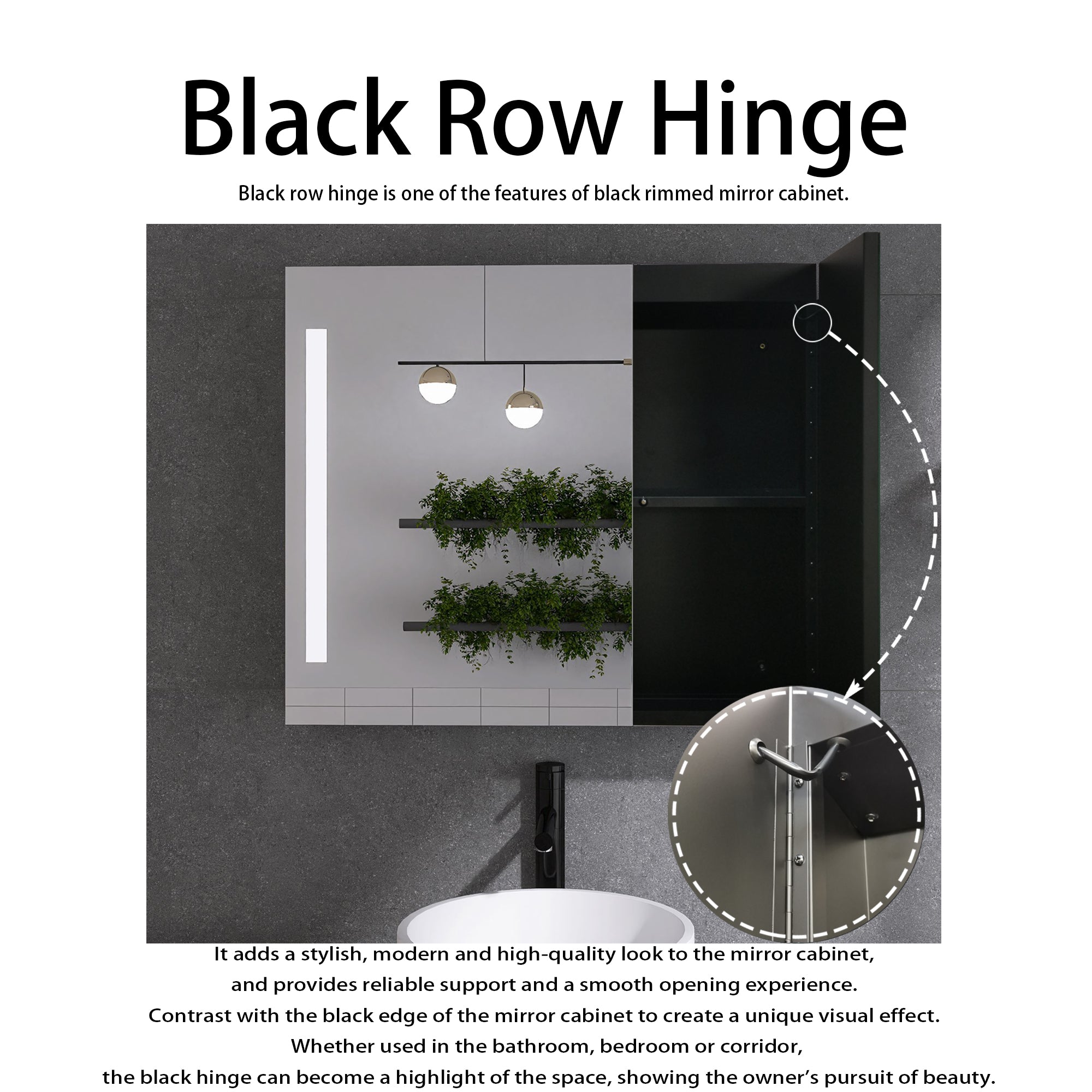 3026 Rectangular Frameless Surface Mount Medicine Cabinet with Shelves and LED Lights