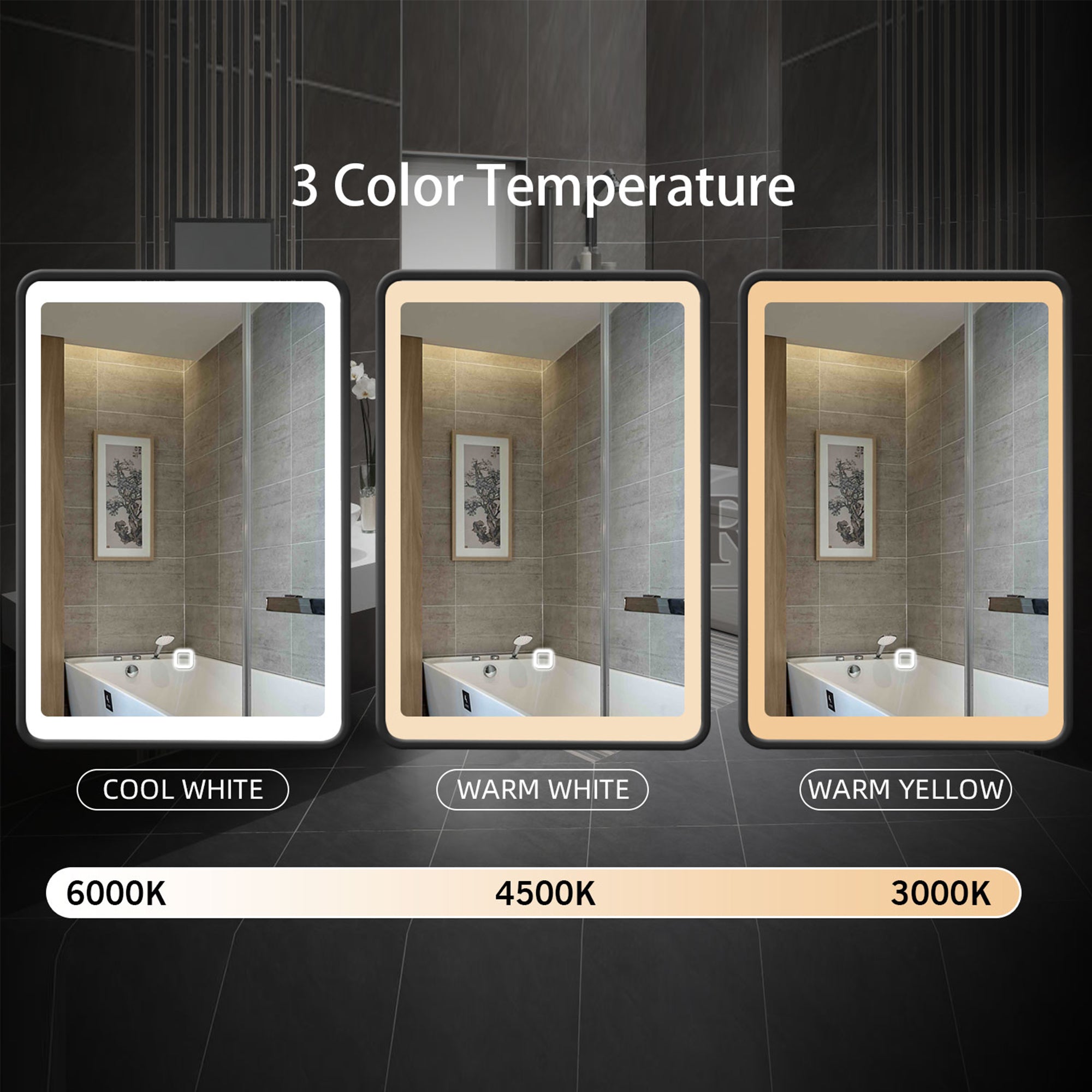 2028 Aluminum Surface Mounted LED Medicine Cabinet with Doors and Shelves
