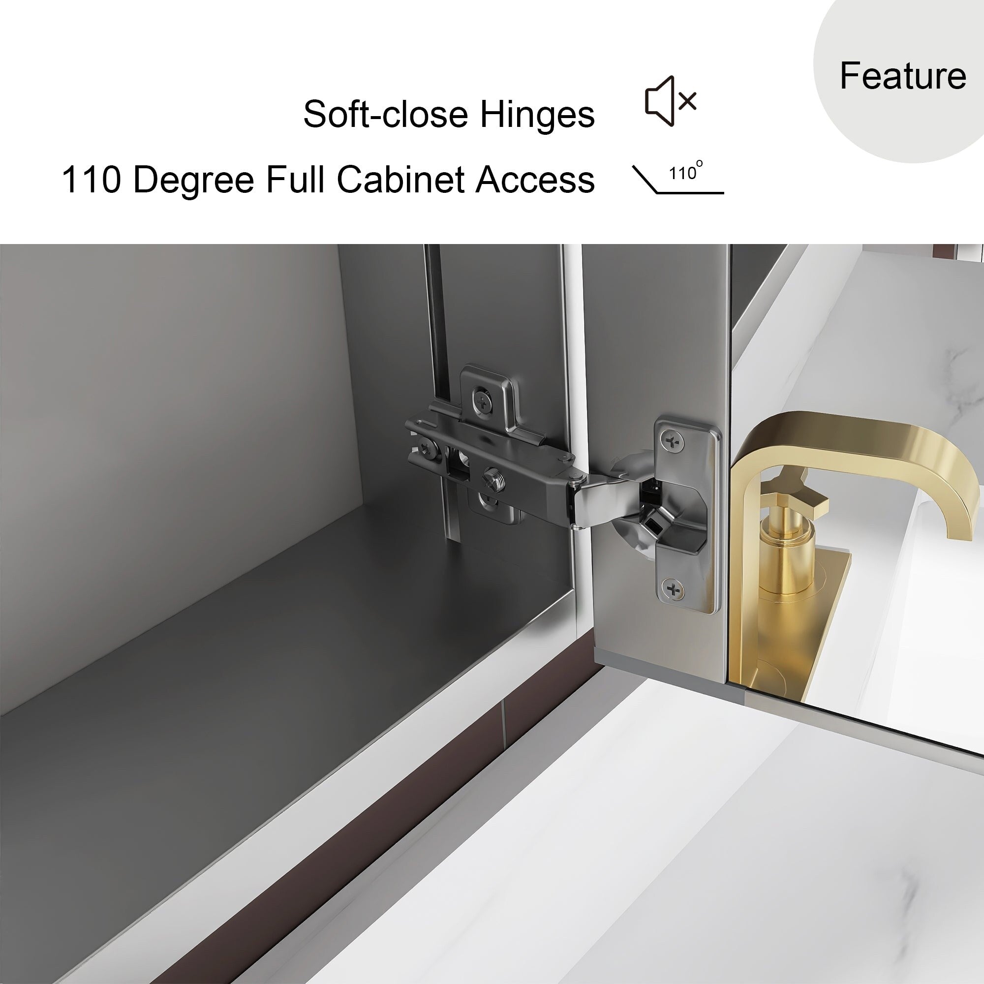 2026Rectangular Aluminum Recessed Mount/Surface Mount Medicine Cabinet with Mirror and Adjustable shelves