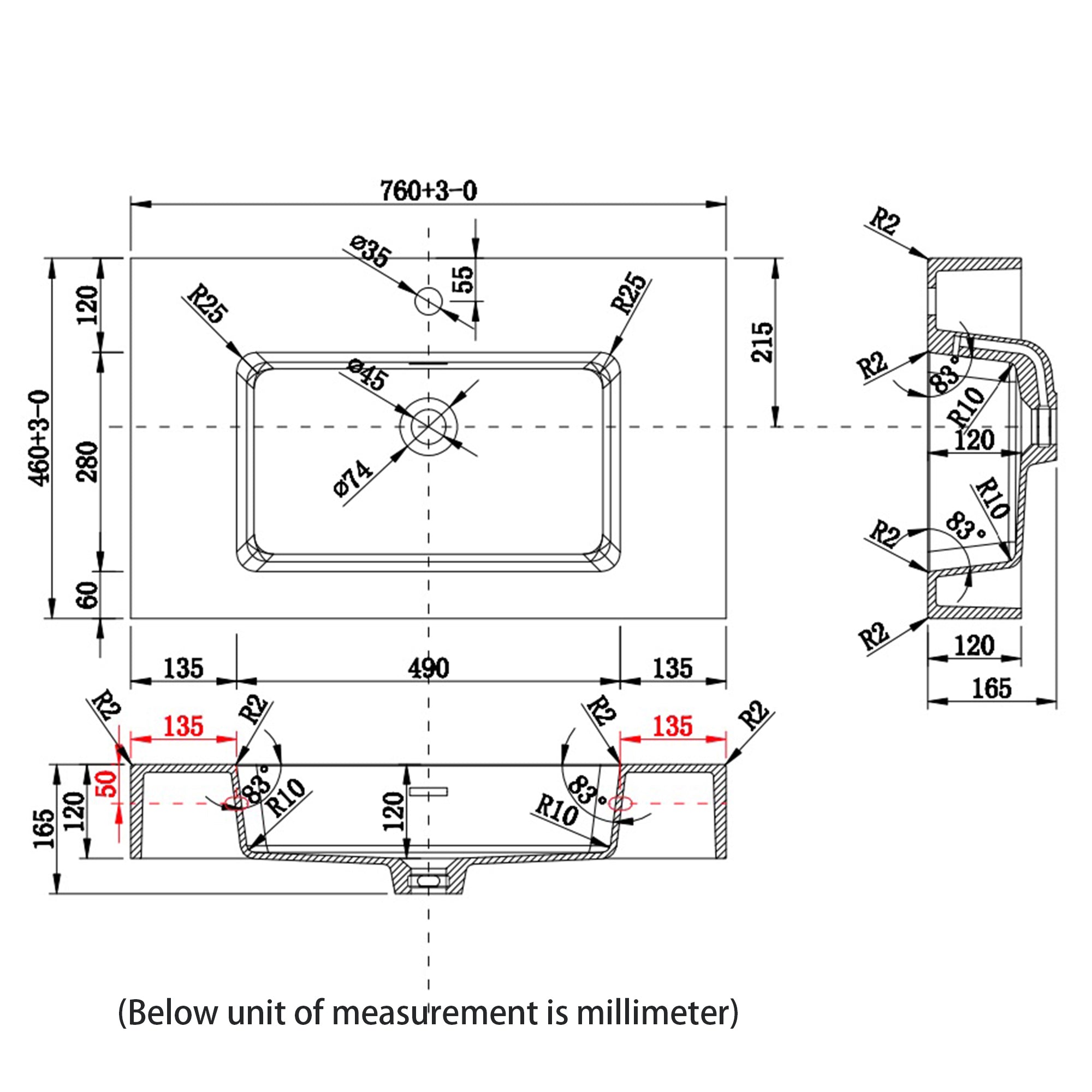 Wall-Mounted Bathroom Vanity Set with Drawer and Solid surface Sink