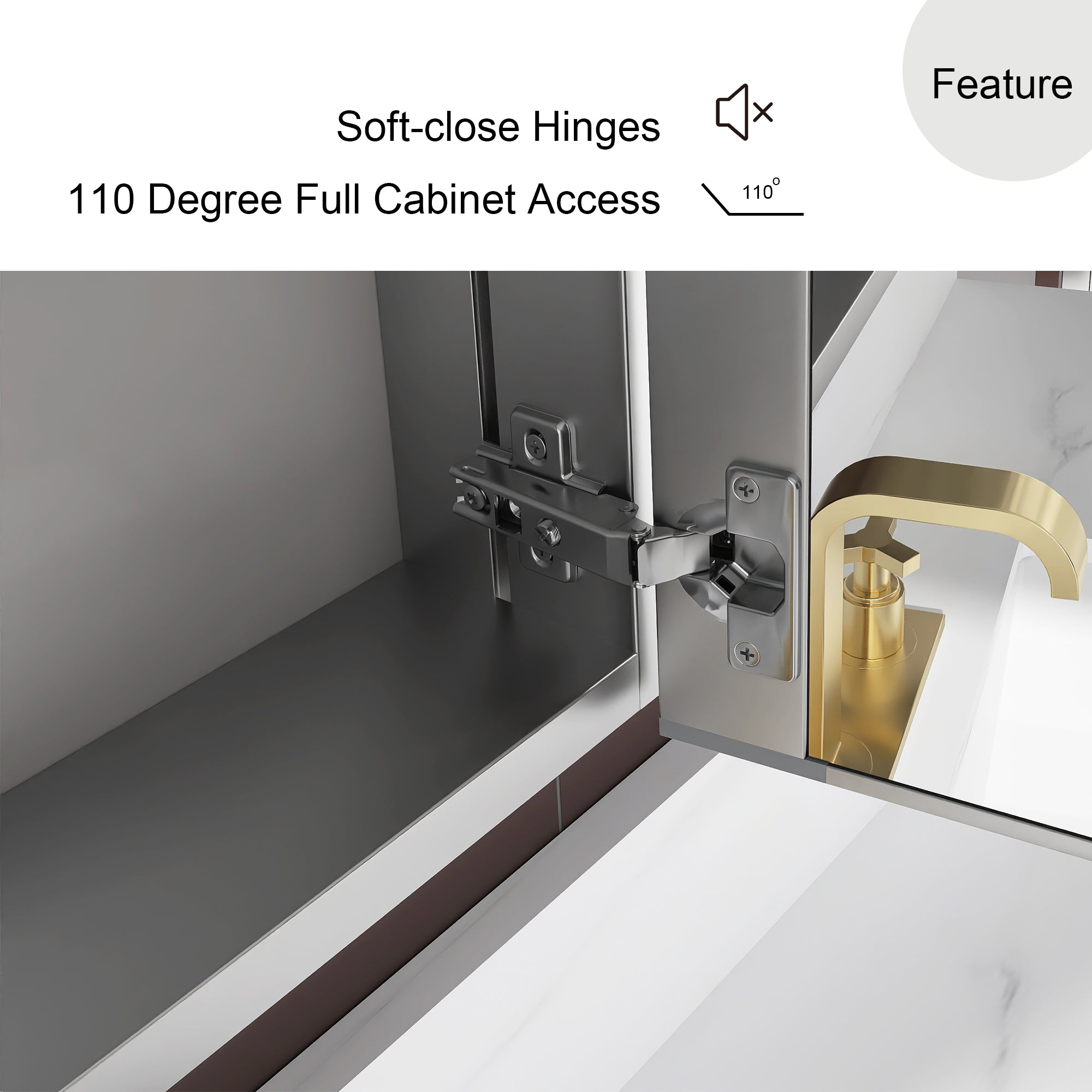 Rectangular Aluminum Recessed Mount /Surface Mount Medicine Cabinet with Mirror