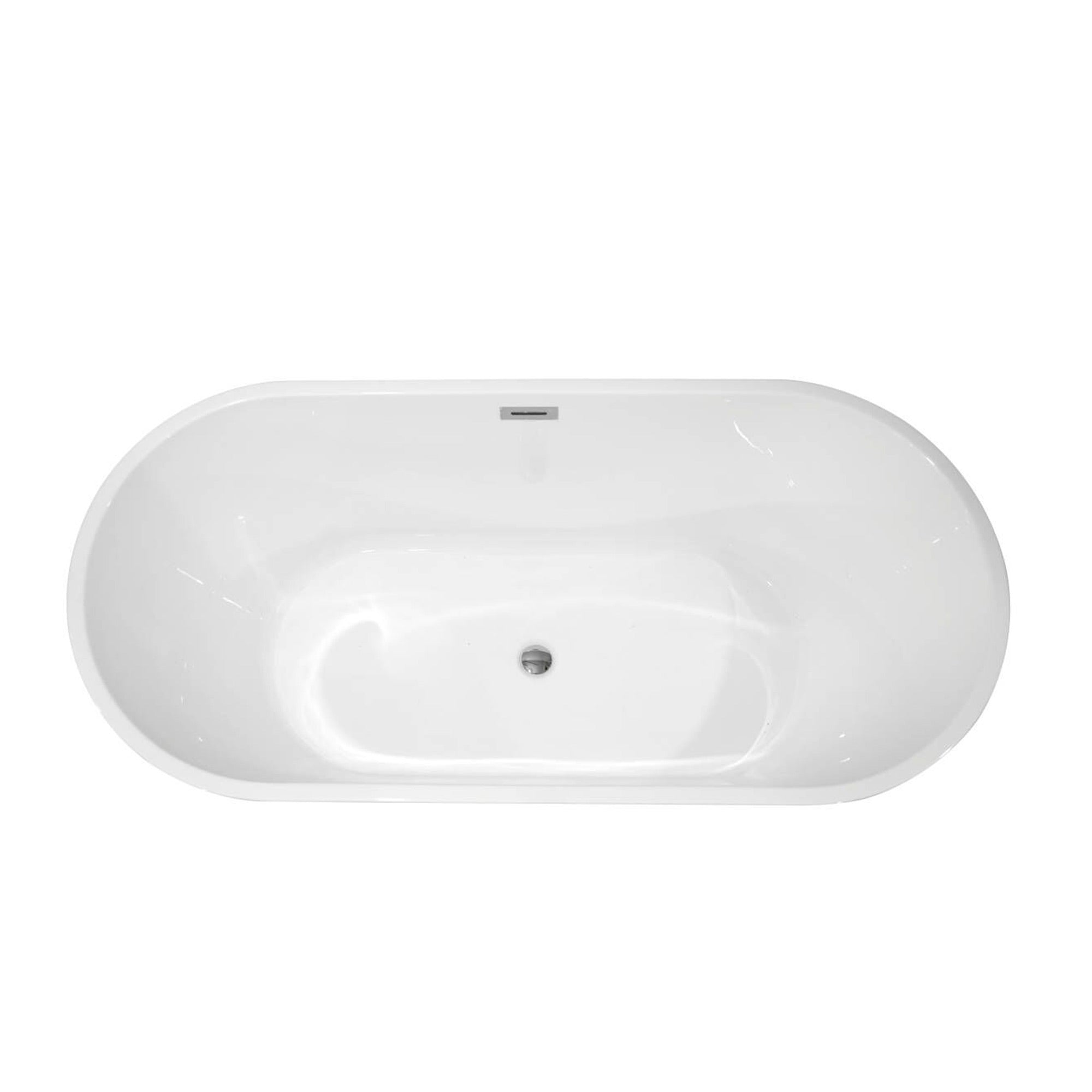 59 in. Acrylic Freestanding Flatbottom Soaking Bathtub