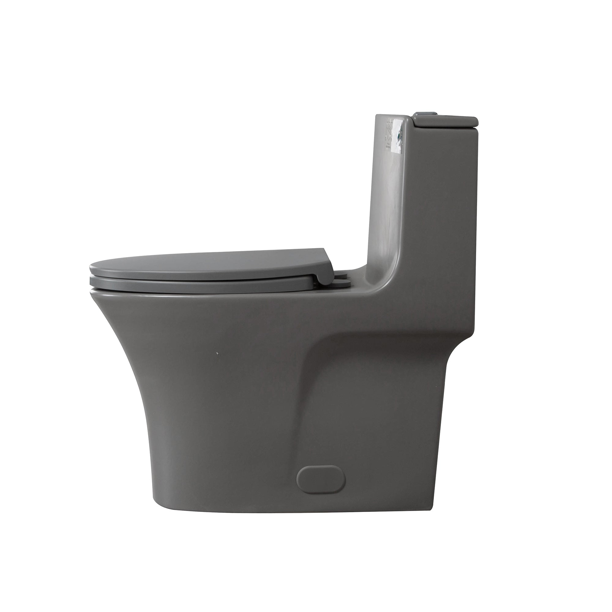 15 1/8 Inch One-piece 1.1/1.6 GPF Dual Flush Elongated Toilet with Soft-Close Seat