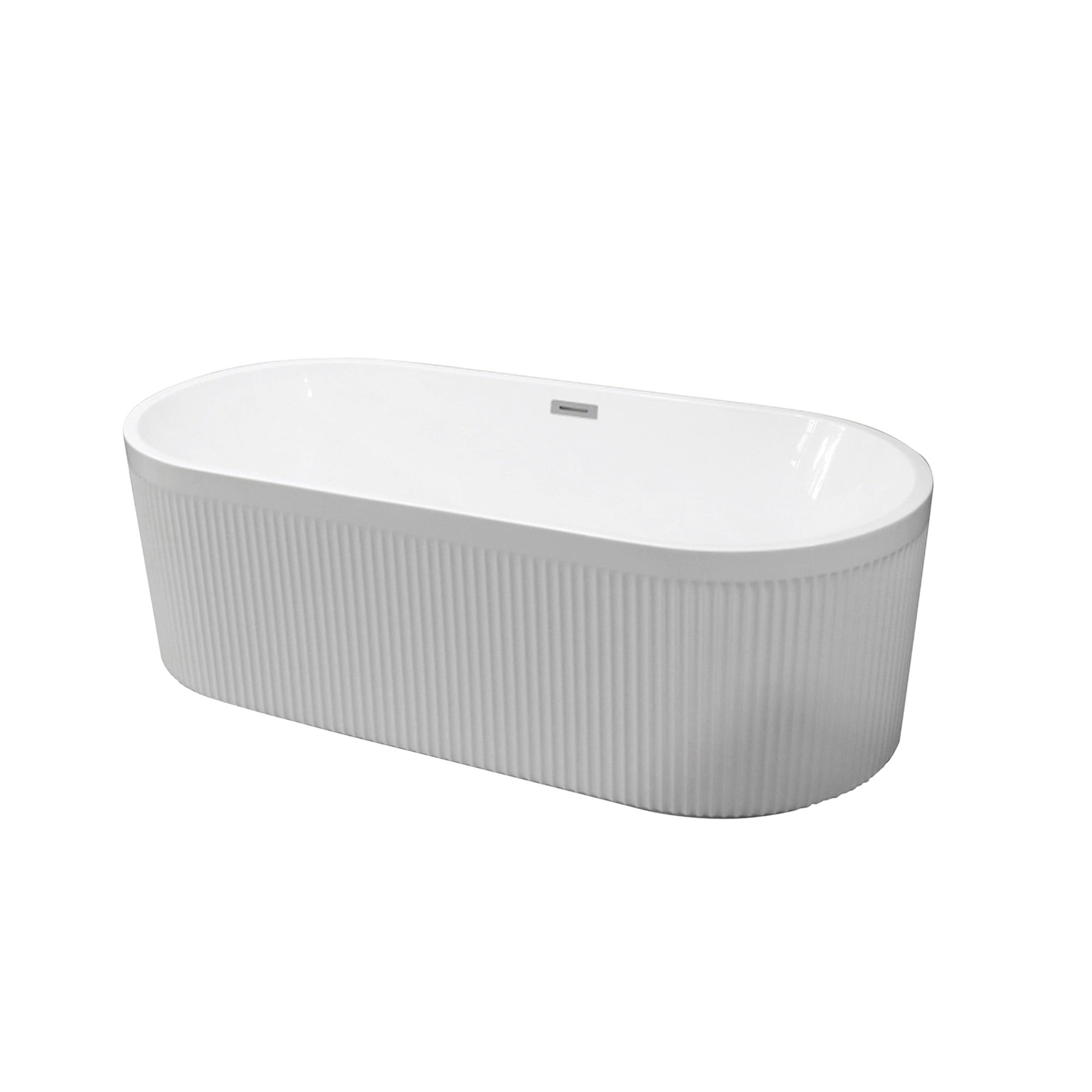 59 in. Acrylic Freestanding Flatbottom Soaking Bathtub