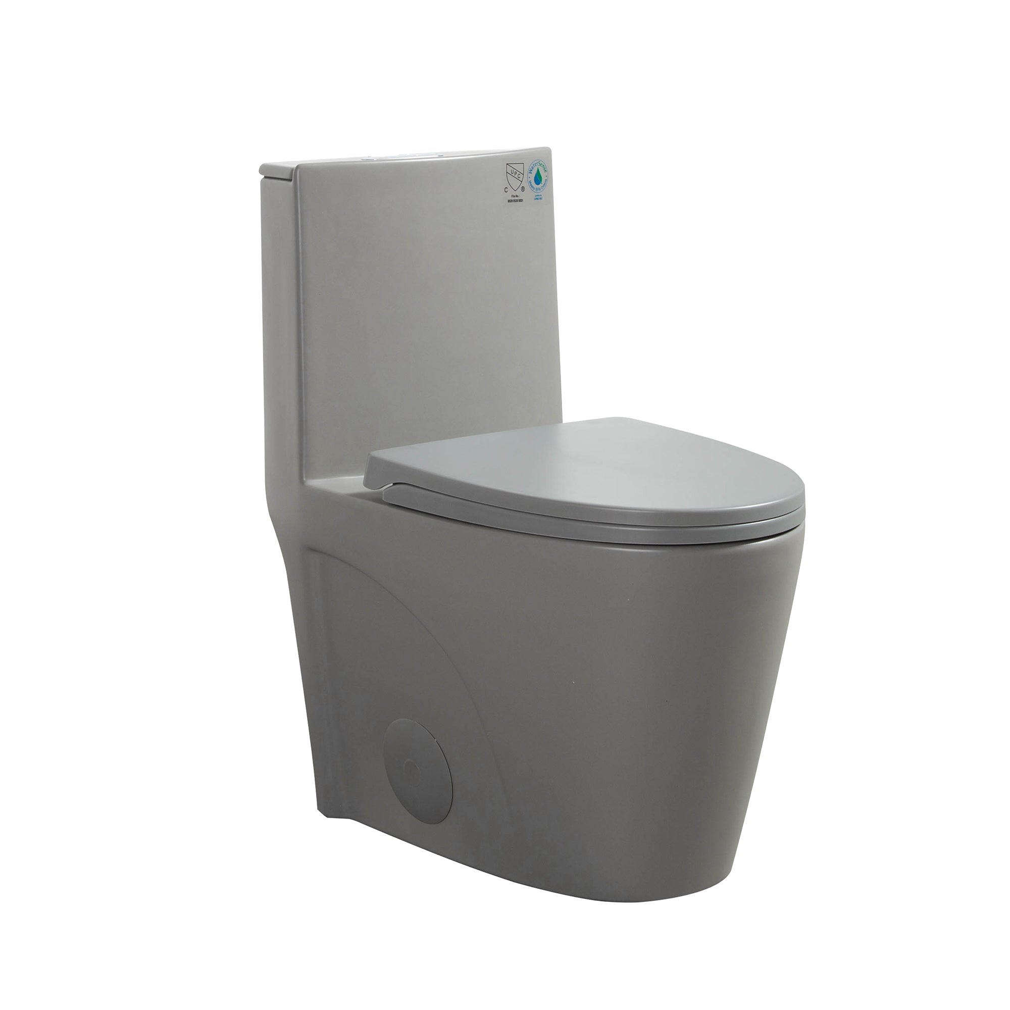 15 5/8 Inch One-piece 1.1/1.6 GPF Dual Flush Elongated Toilet with Soft-Close Seat