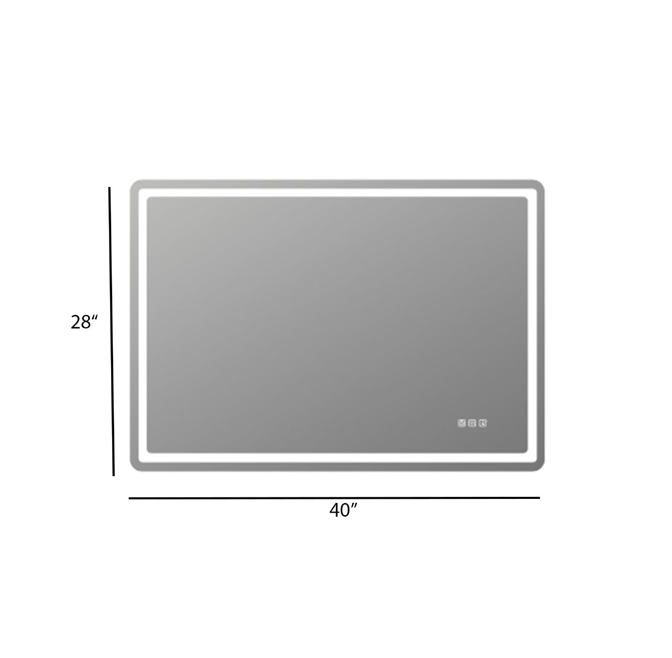 Rectangular Aluminum Framed Multi-functional Wall Mounted LED Bathroom Vanity Mirror