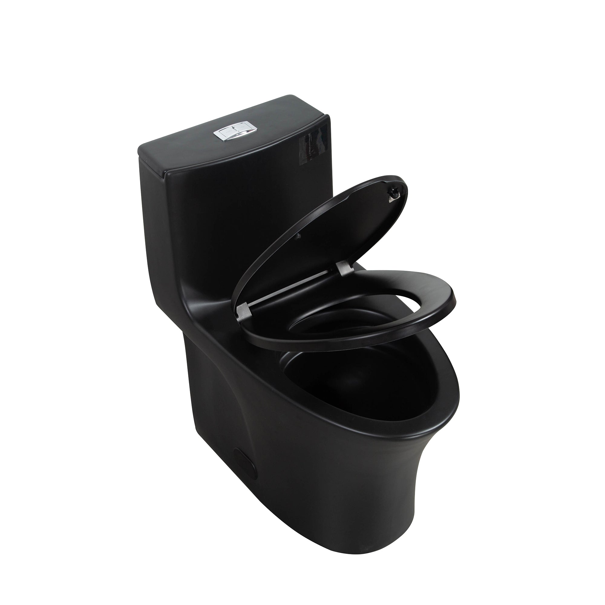 15 1/8 Inch One-piece 1.1/1.6 GPF Dual Flush Elongated Toilet with Soft-Close Seat
