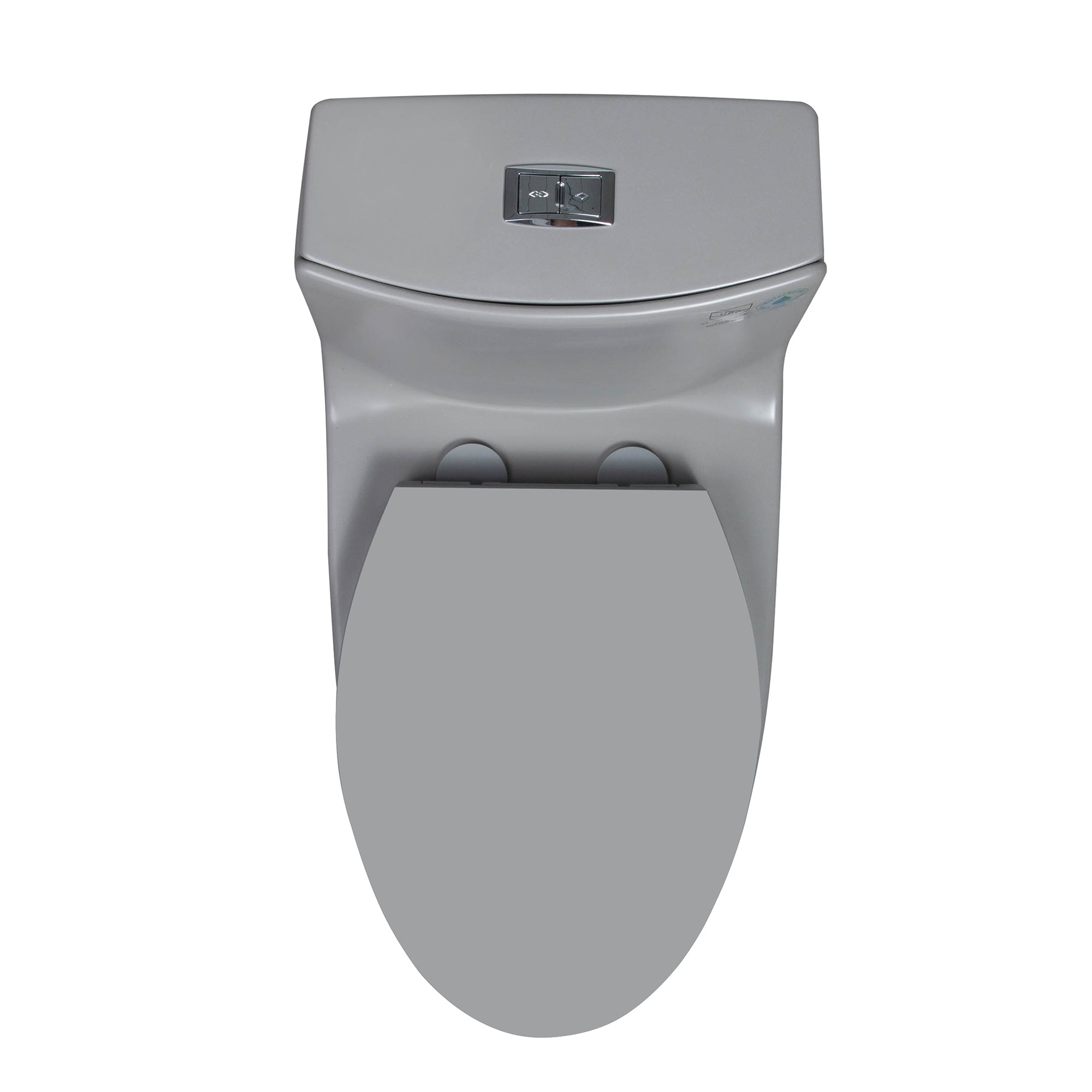 15 1/8 Inch One-piece 1.1/1.6 GPF Dual Flush Elongated Toilet with Soft-Close Seat