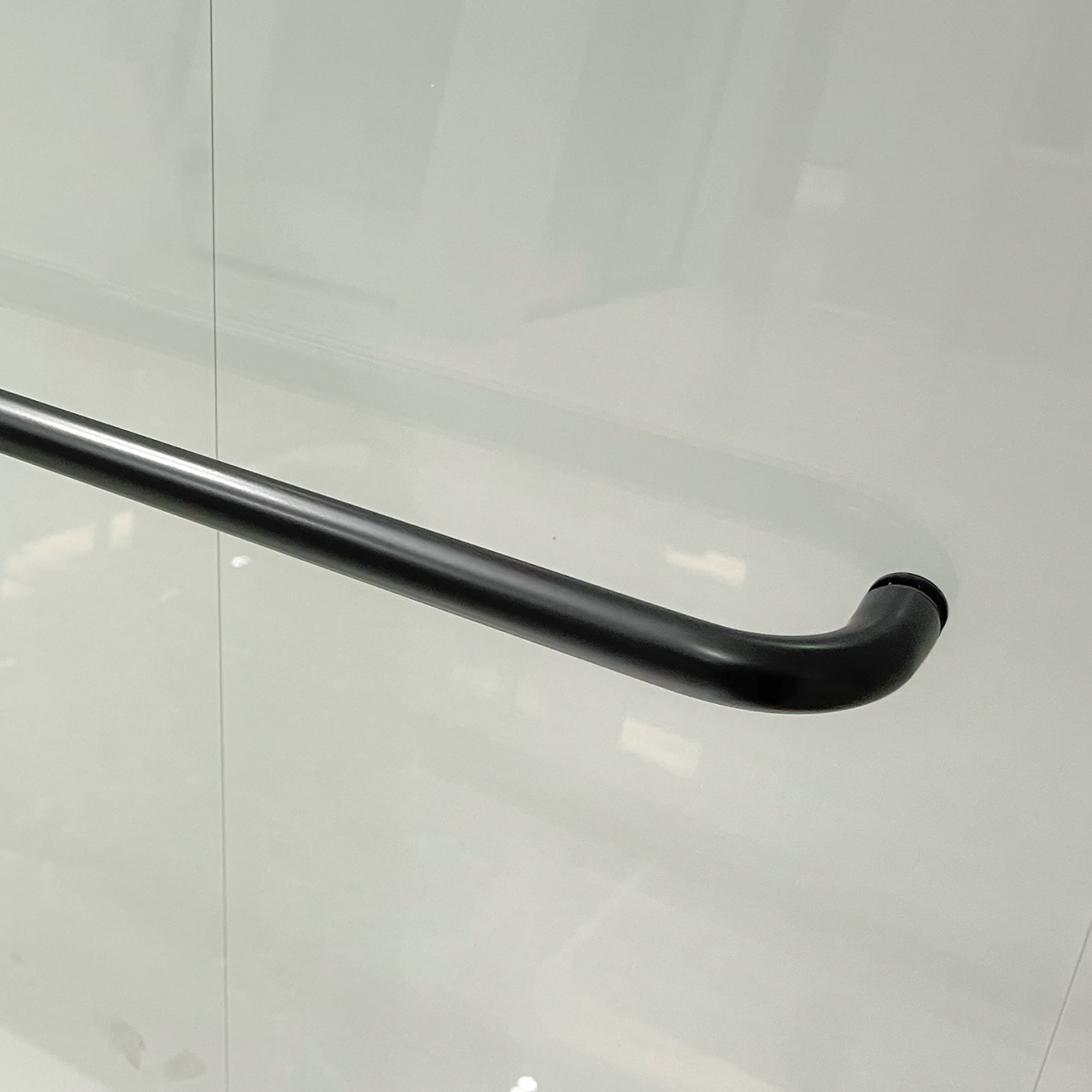 34 in. W X 72 in. H Semi-Frameless Pivot Shower Door in Matte Black with Clear Glass