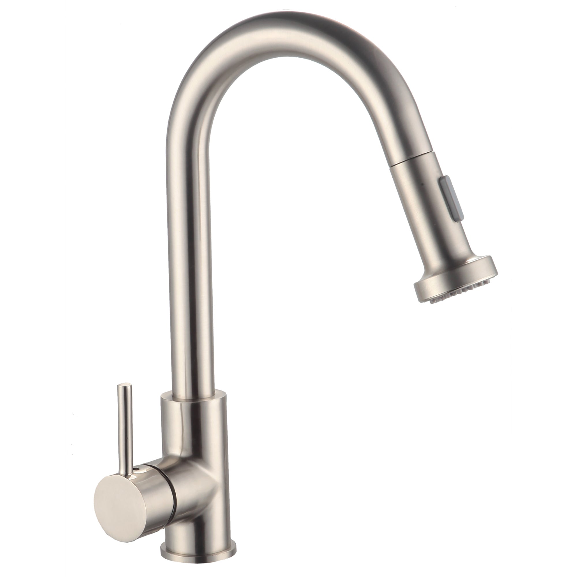Single Handle Deck Mounted High Arc Pull Out Stainless Steel Kitchen Faucet
