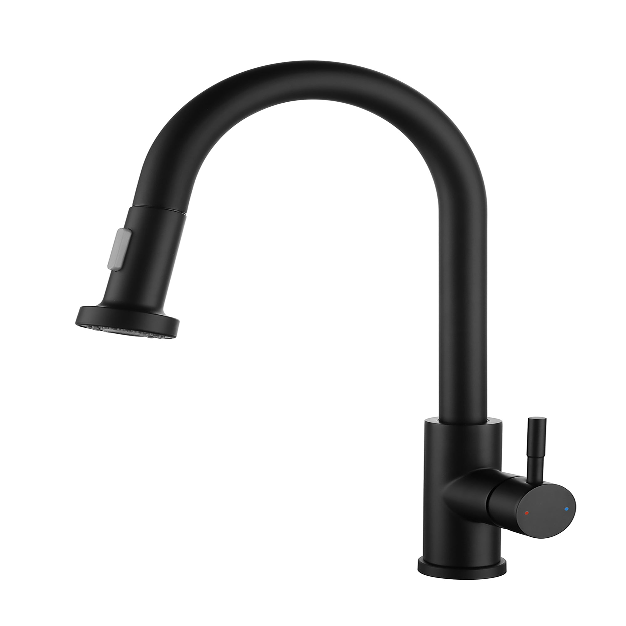 Single Handle Deck Mounted High Arc Pull Out Stainless Steel Kitchen Faucet