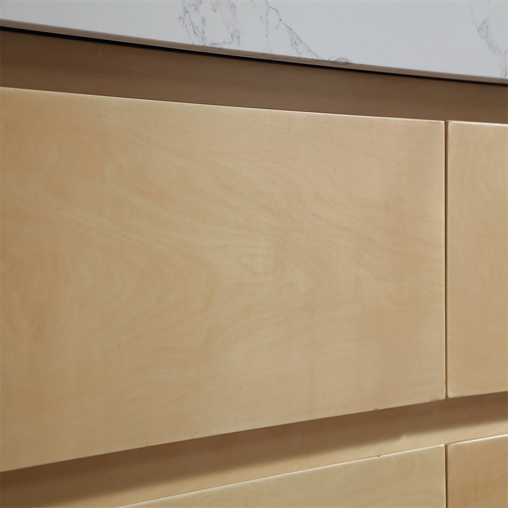 36 Inch Solid Wood Wall-Mounted Bathroom Vanity Set in Maple with Engineered Stone and Ceramic Sink
