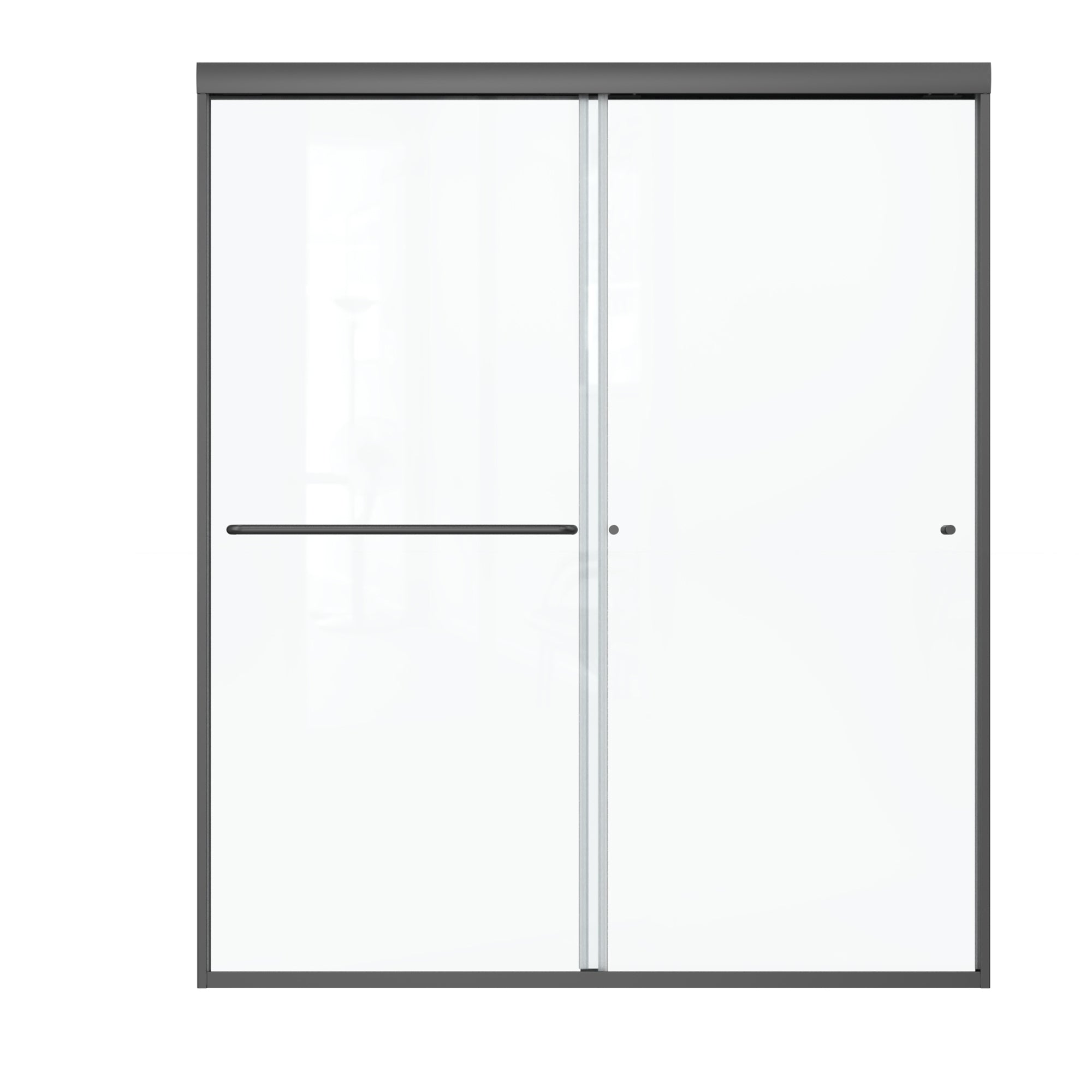34 in. W X 72 in. H Semi-Frameless Pivot Shower Door in Matte Black with Clear Glass