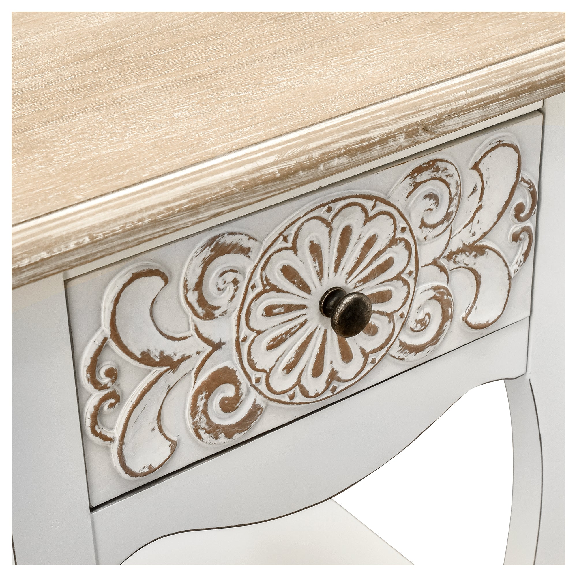 17 Inch 1-door Accent Cabinet in Natural with White Wash