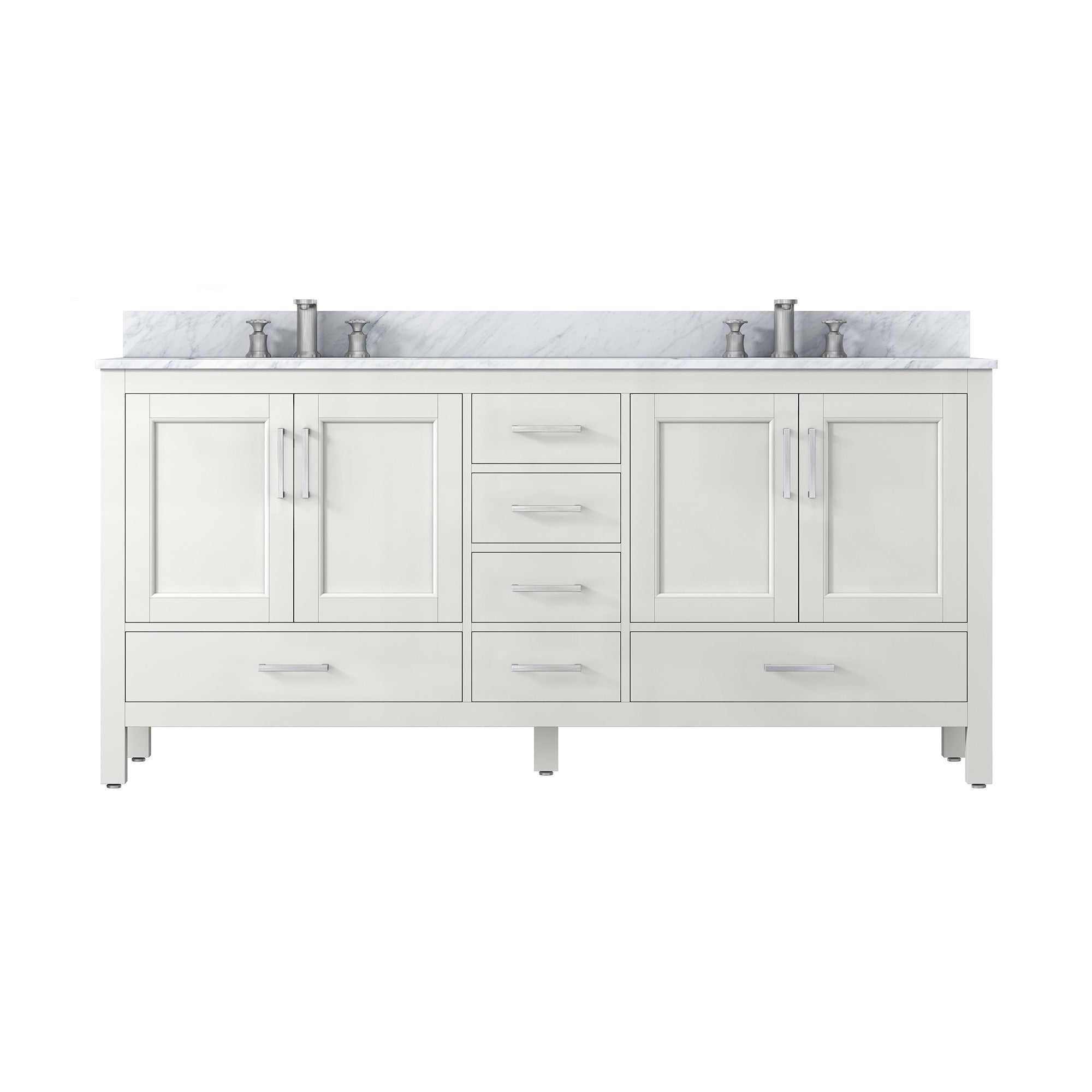 36" Plywood Freestanding Bathroom Vanity Set with Drawer and Doors and Natural Marble Top and Ceramic Sink