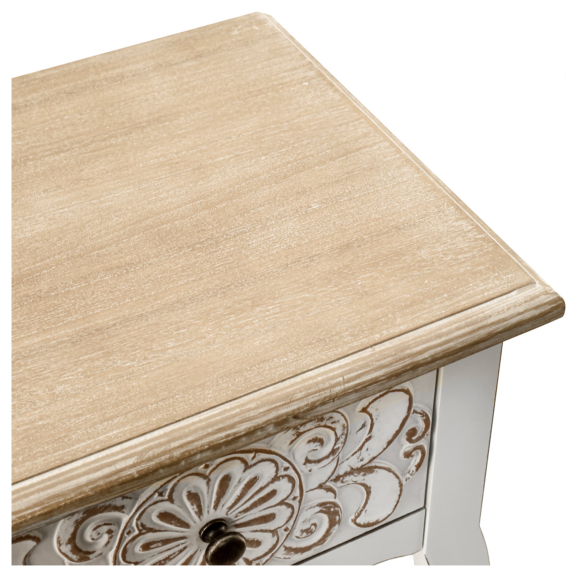 17 Inch 1-door Accent Cabinet in Natural with White Wash