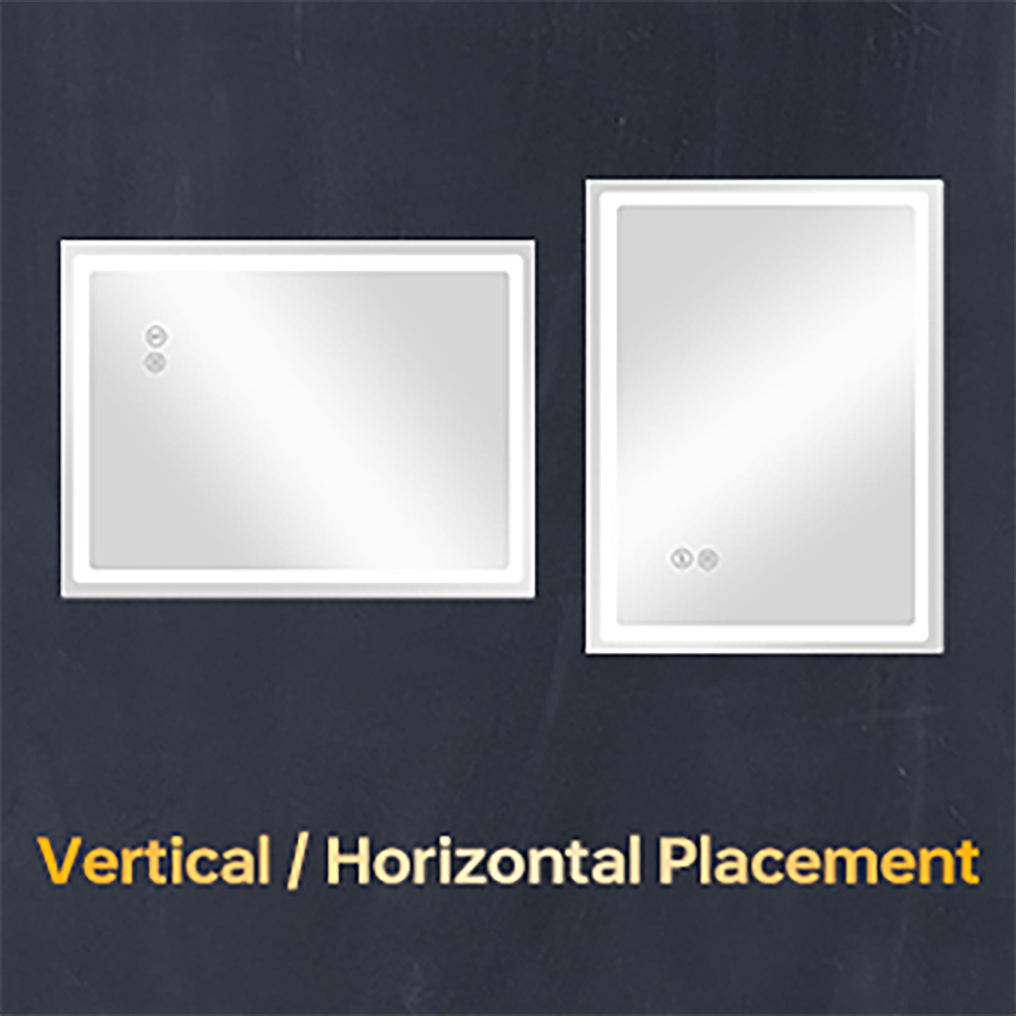 24 Inch Rectangular Framed Anti-Fog Wall Mounted LED Bathroom Vanity Mirror in White