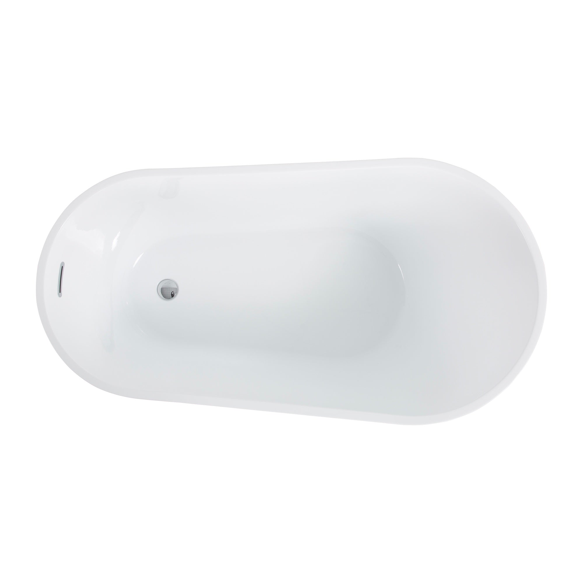55"/59"/63" Acrylic Single Slipper Freestanding Soaking Bathtub in White