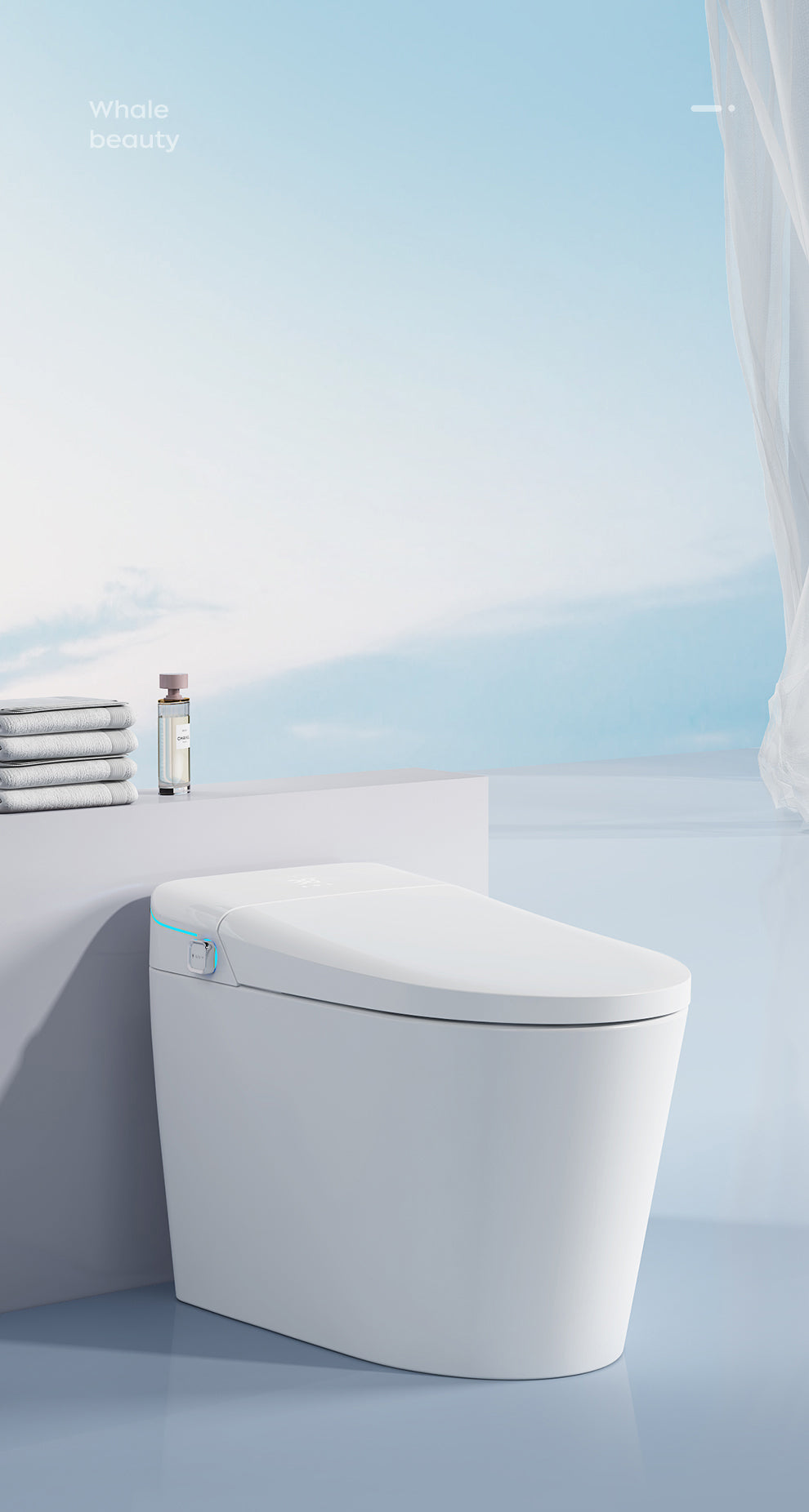 Smart Toilet with Auto Flush and Heated Seat and Remote Control Ceramic Elongated Toilet