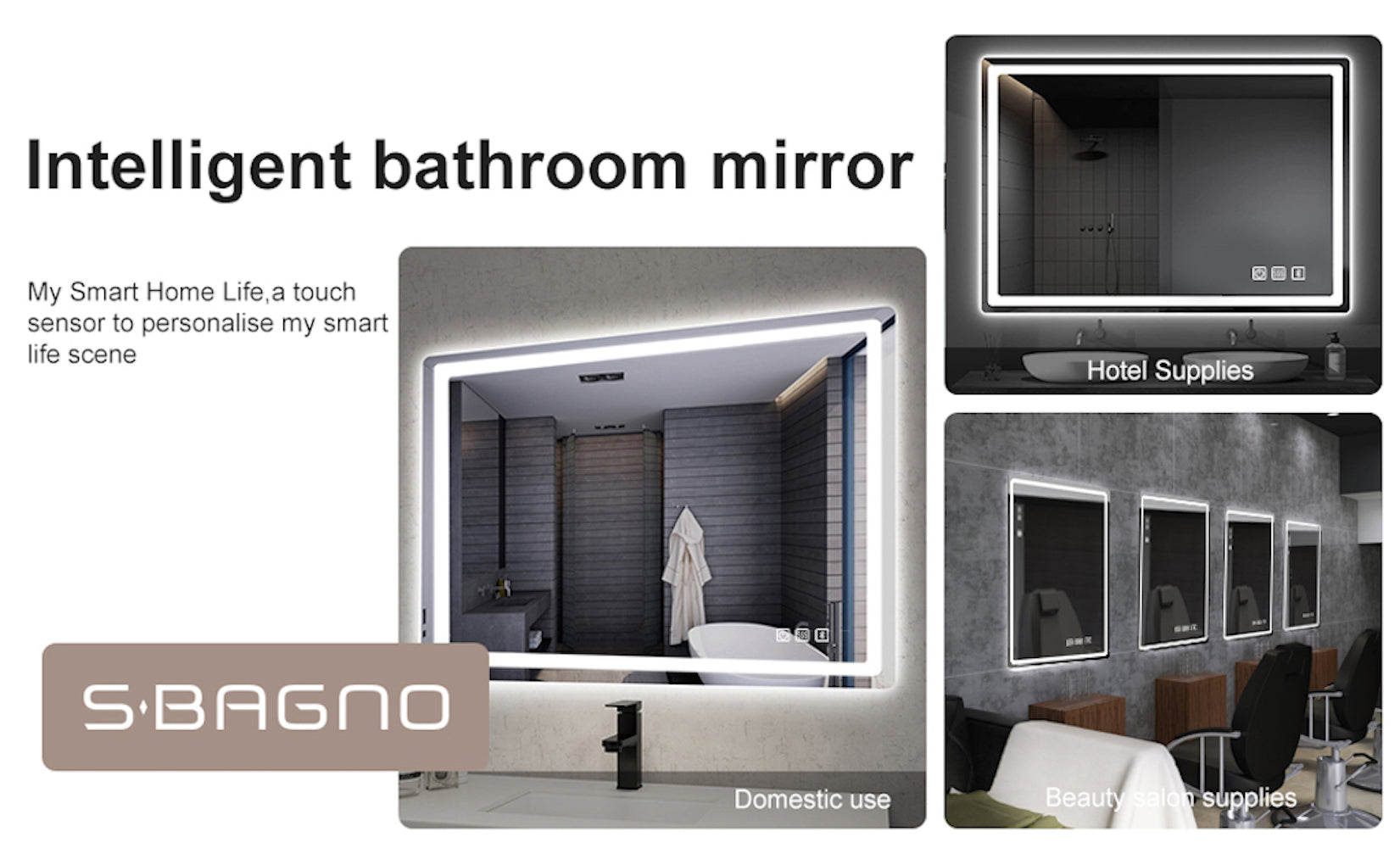 Round Frameless Anti-Fog Multi-functional Wall-Mount LED Bathroom Vanity Mirror