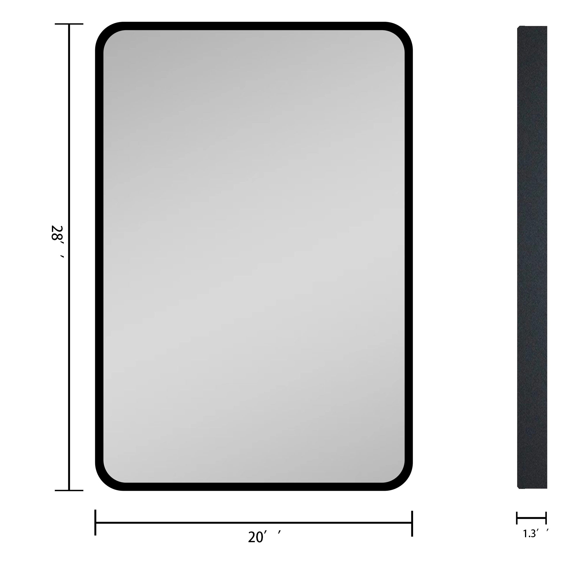 2028B Rectangular Framed Wall Mounted Bathroom Mirror