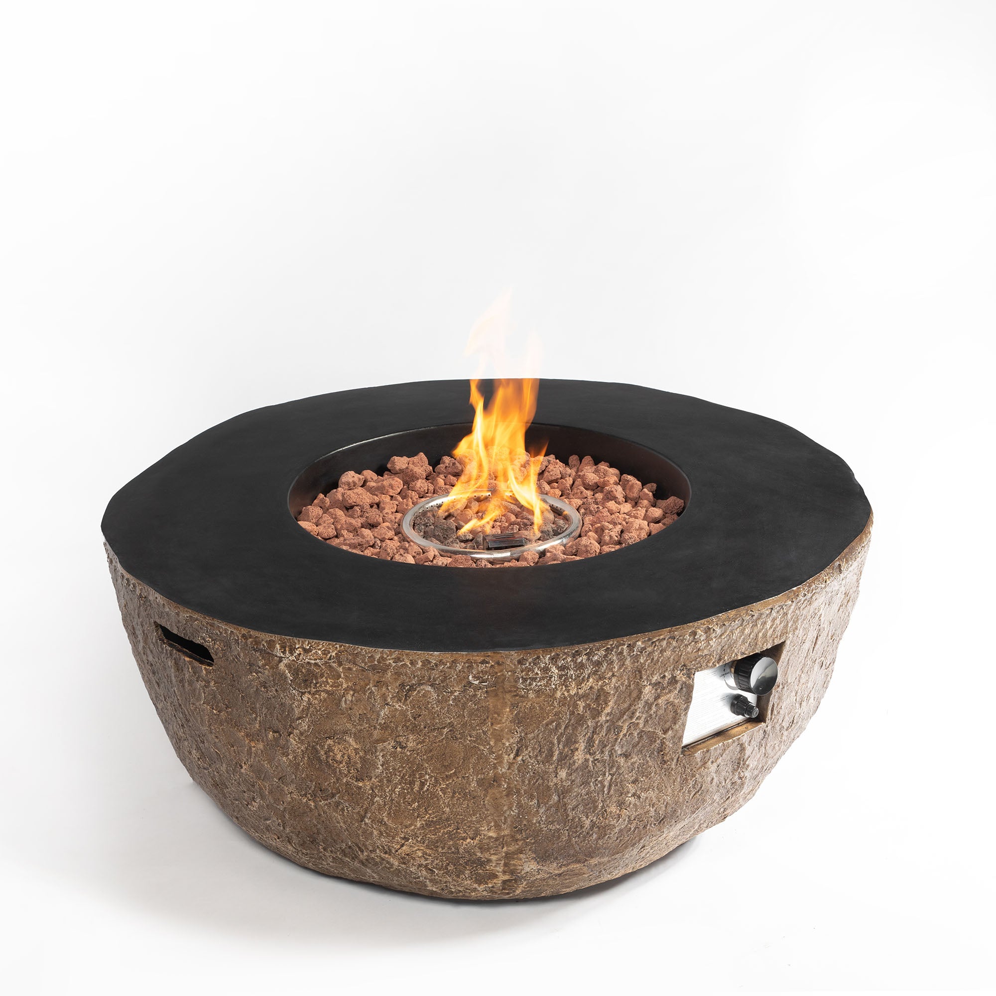 41.7 in Concrete Fire Pit Table Propane/ Liquefied Petroleum Gas in Brown