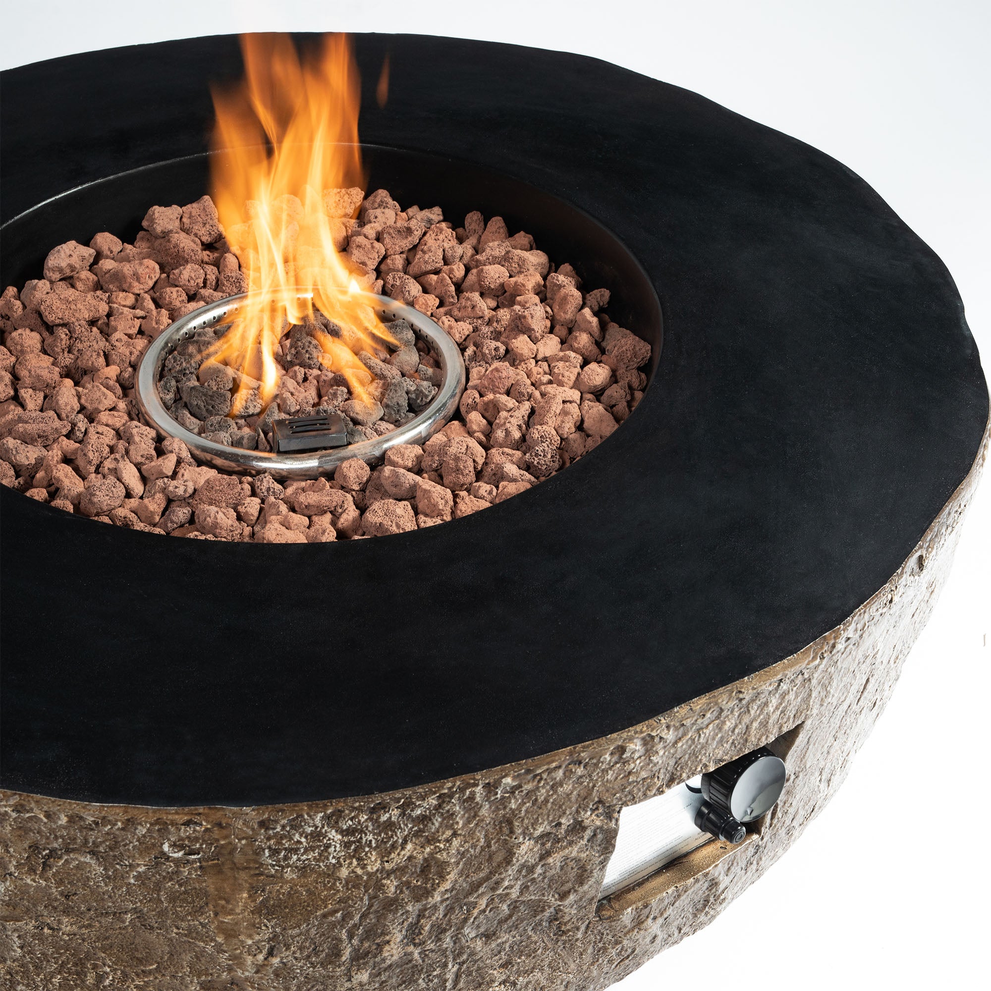41.7 in Concrete Fire Pit Table Propane/ Liquefied Petroleum Gas in Brown