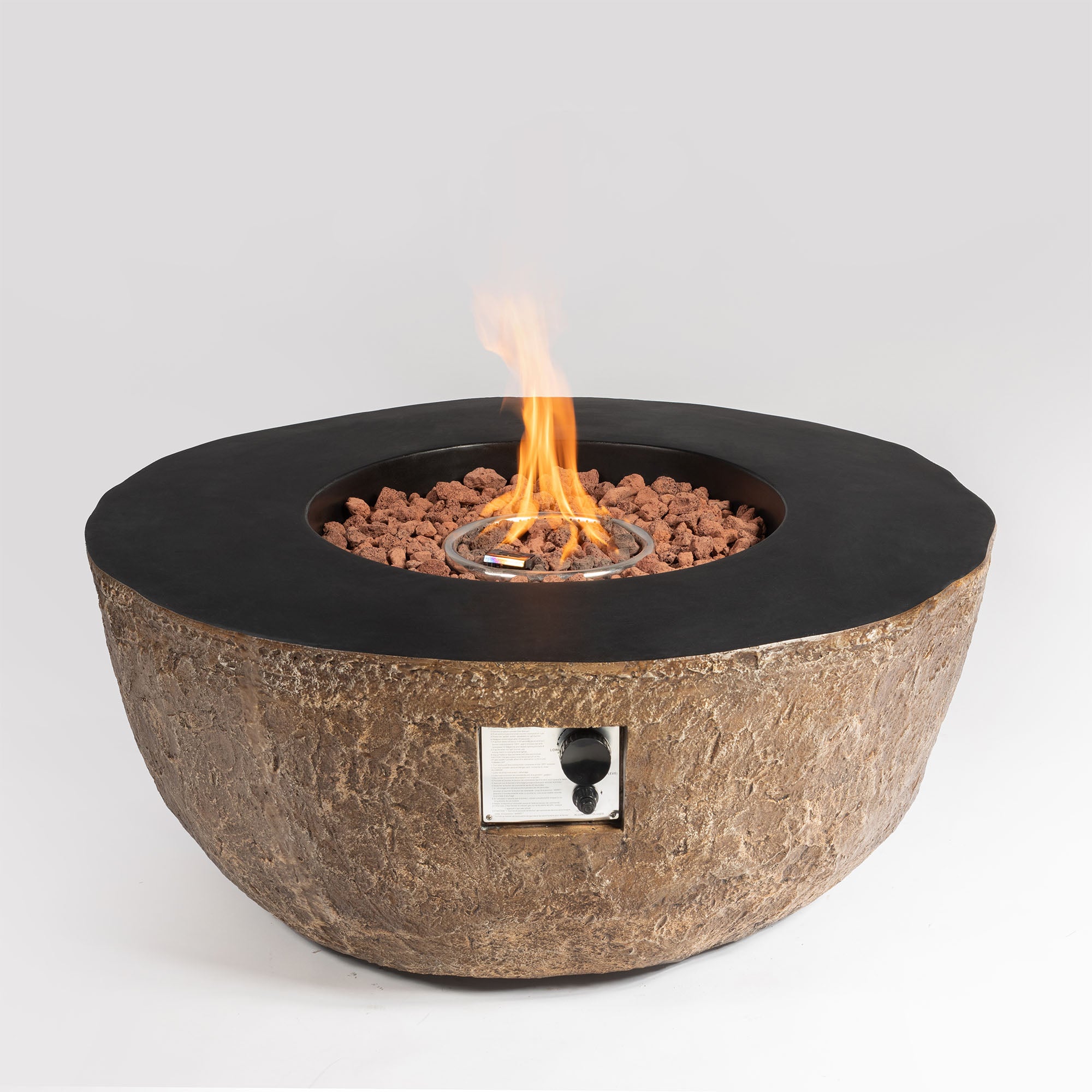 41.7 in Concrete Fire Pit Table Propane/ Liquefied Petroleum Gas in Brown