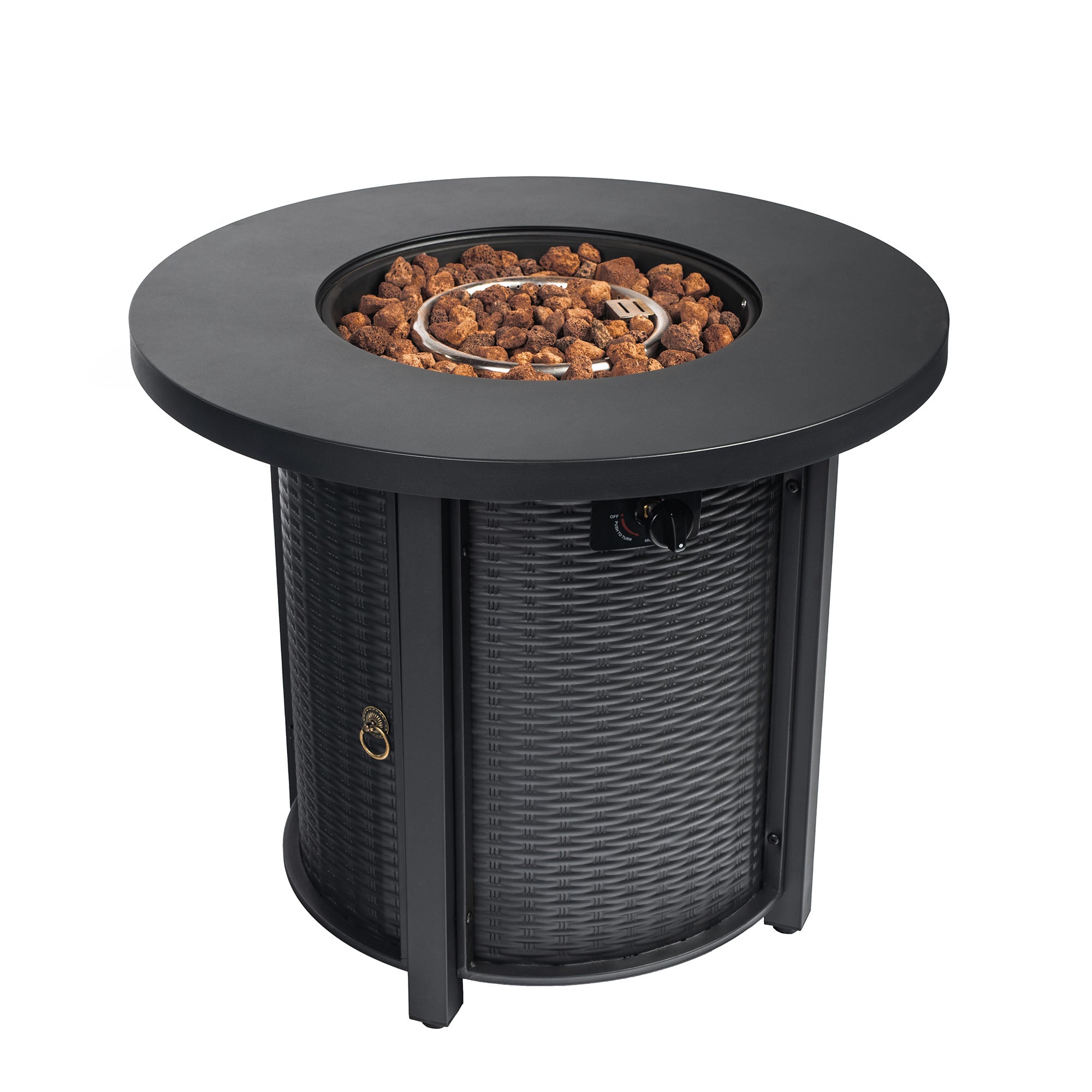 30 in Fire Pit Table Propane/ Liquefied Petroleum Gas in Black