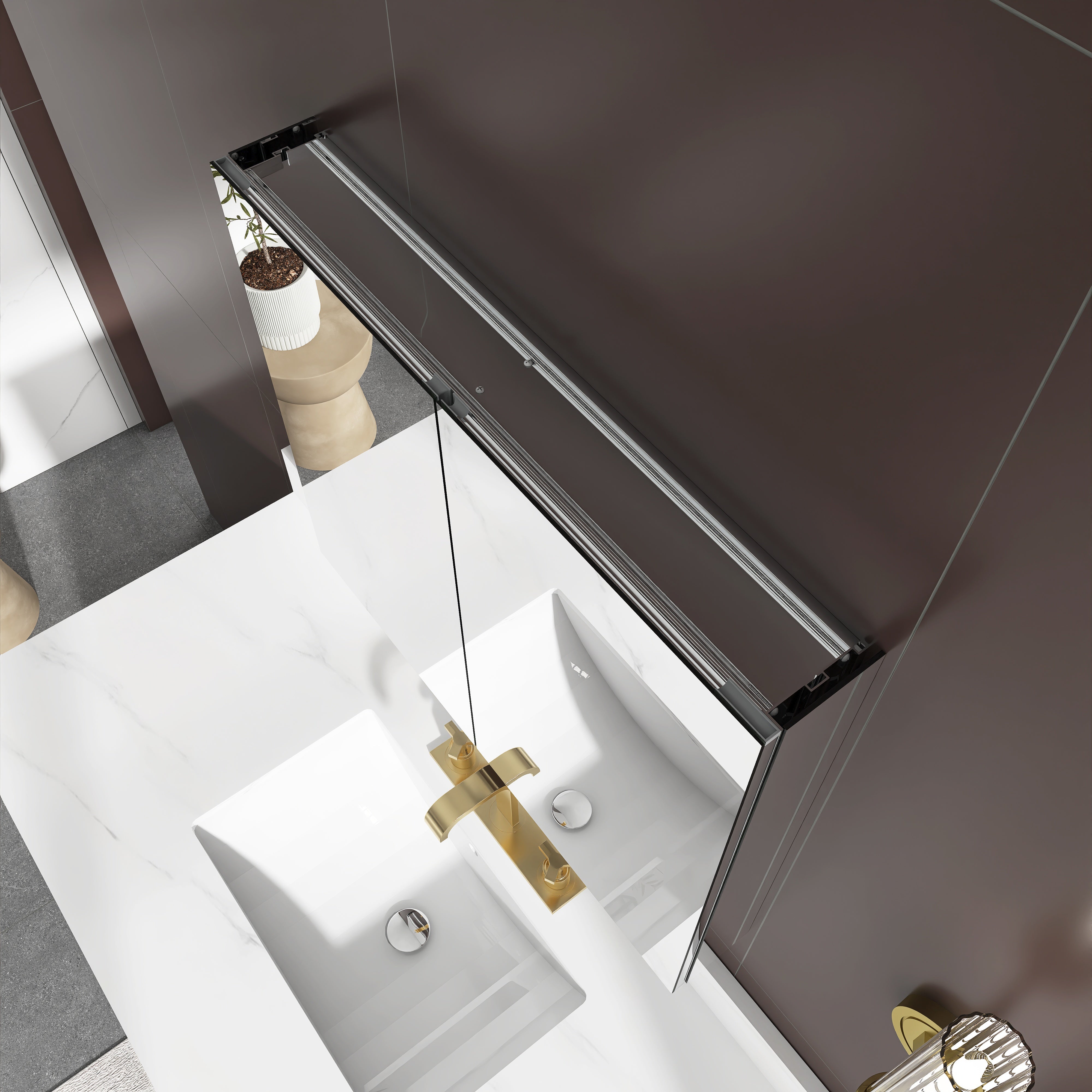 Rectangular Aluminum Recessed Mount /Surface Mount Medicine Cabinet with Mirror