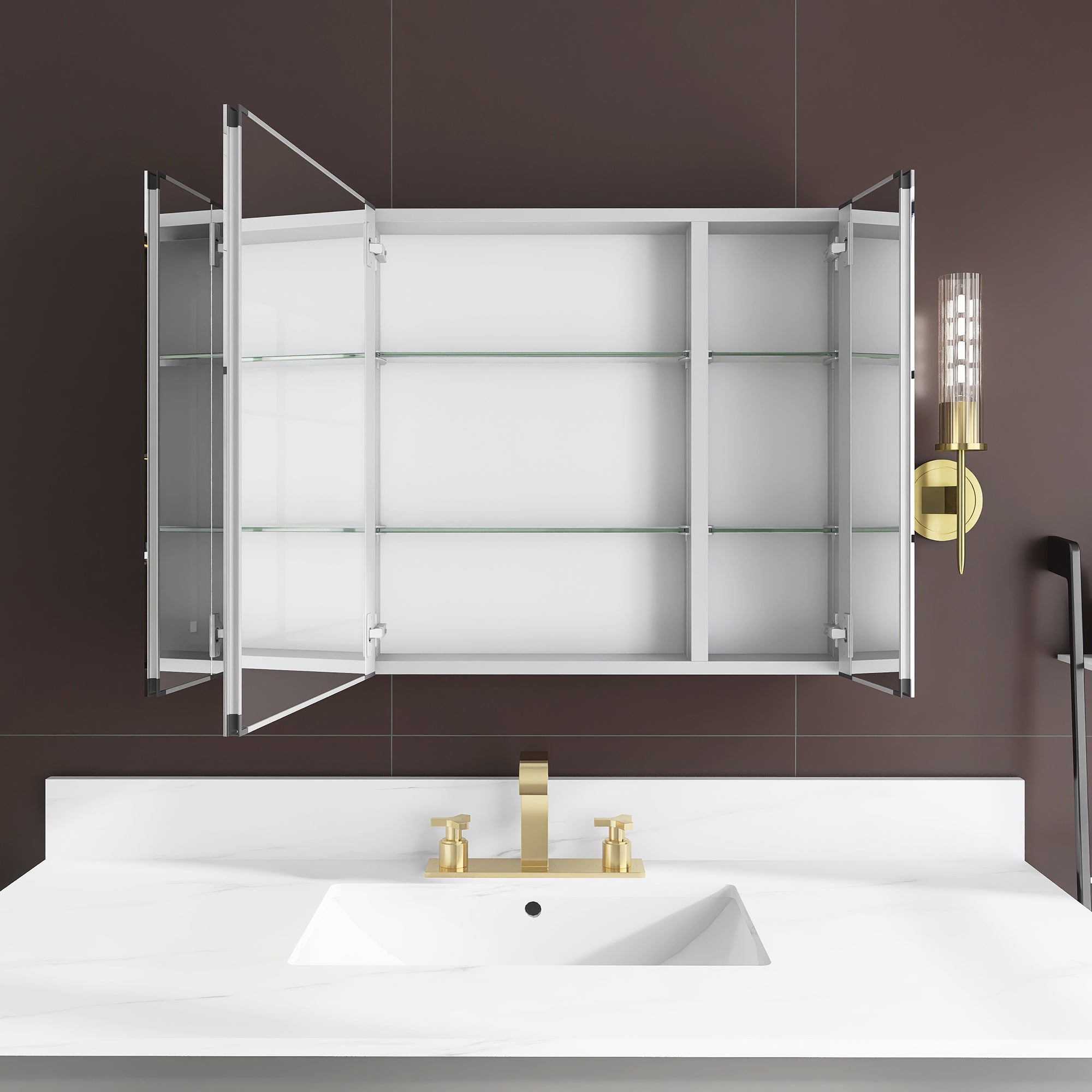 Rectangular Aluminum Recessed Mount /Surface Mount Medicine Cabinet with Mirror