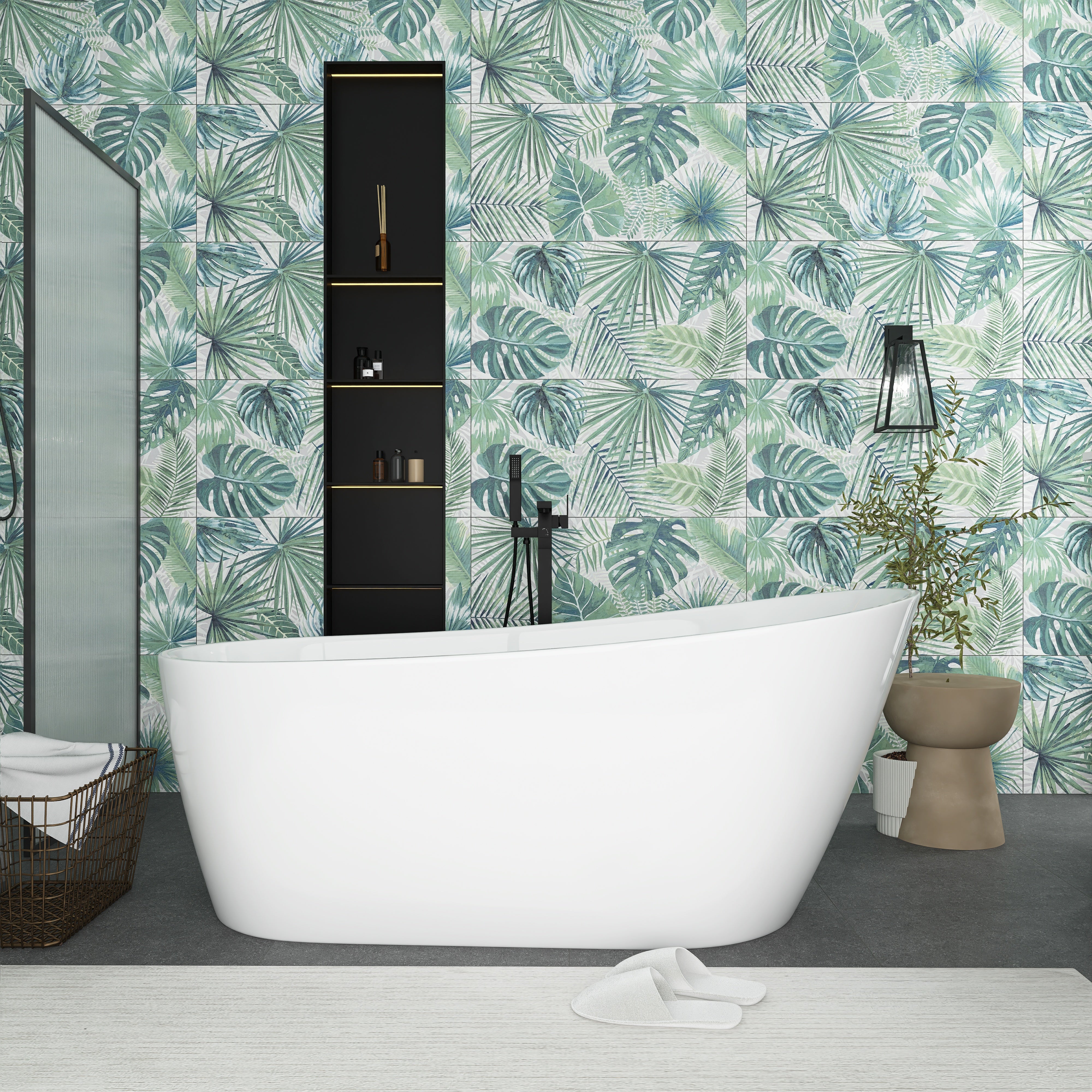 55"/59"/63" Acrylic Single Slipper Freestanding Soaking Bathtub in White