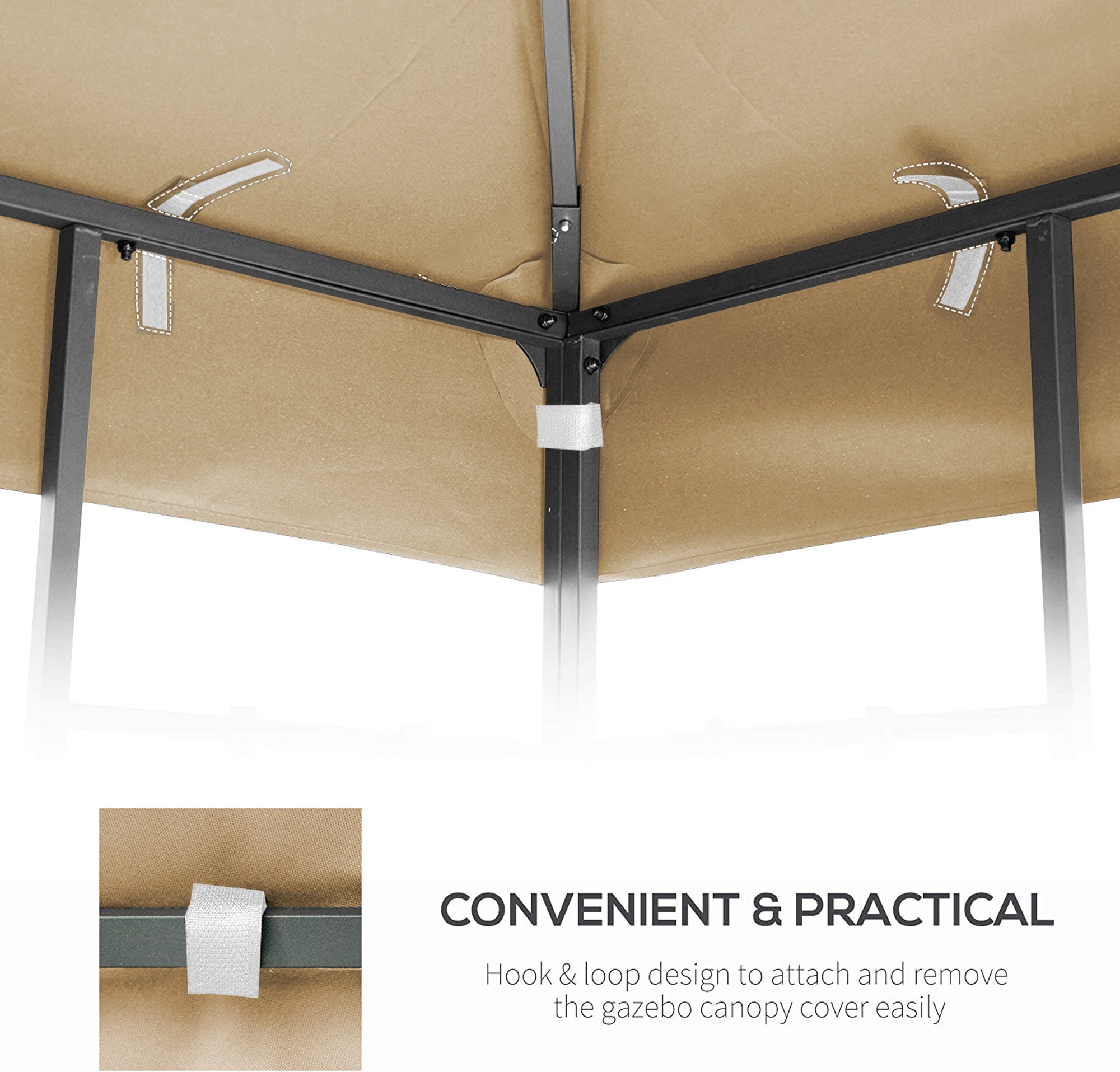 10' X 10 ' Patio Gazebo Double Tiered Replacement Polyester Canopy Top