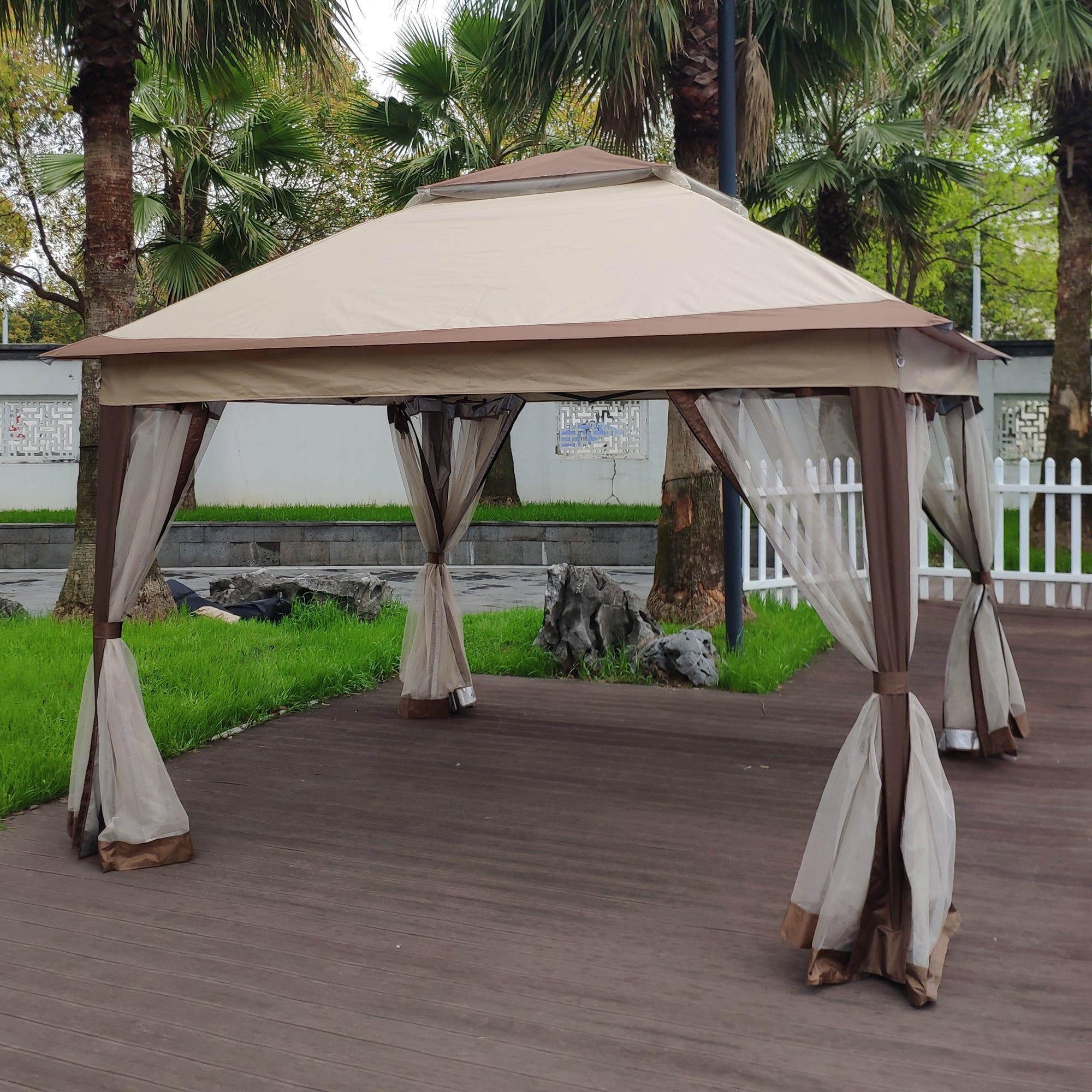 11' X 11 ' Steel Polyester Soft-Top Outdoor Pop-Up Gazebo Canopy