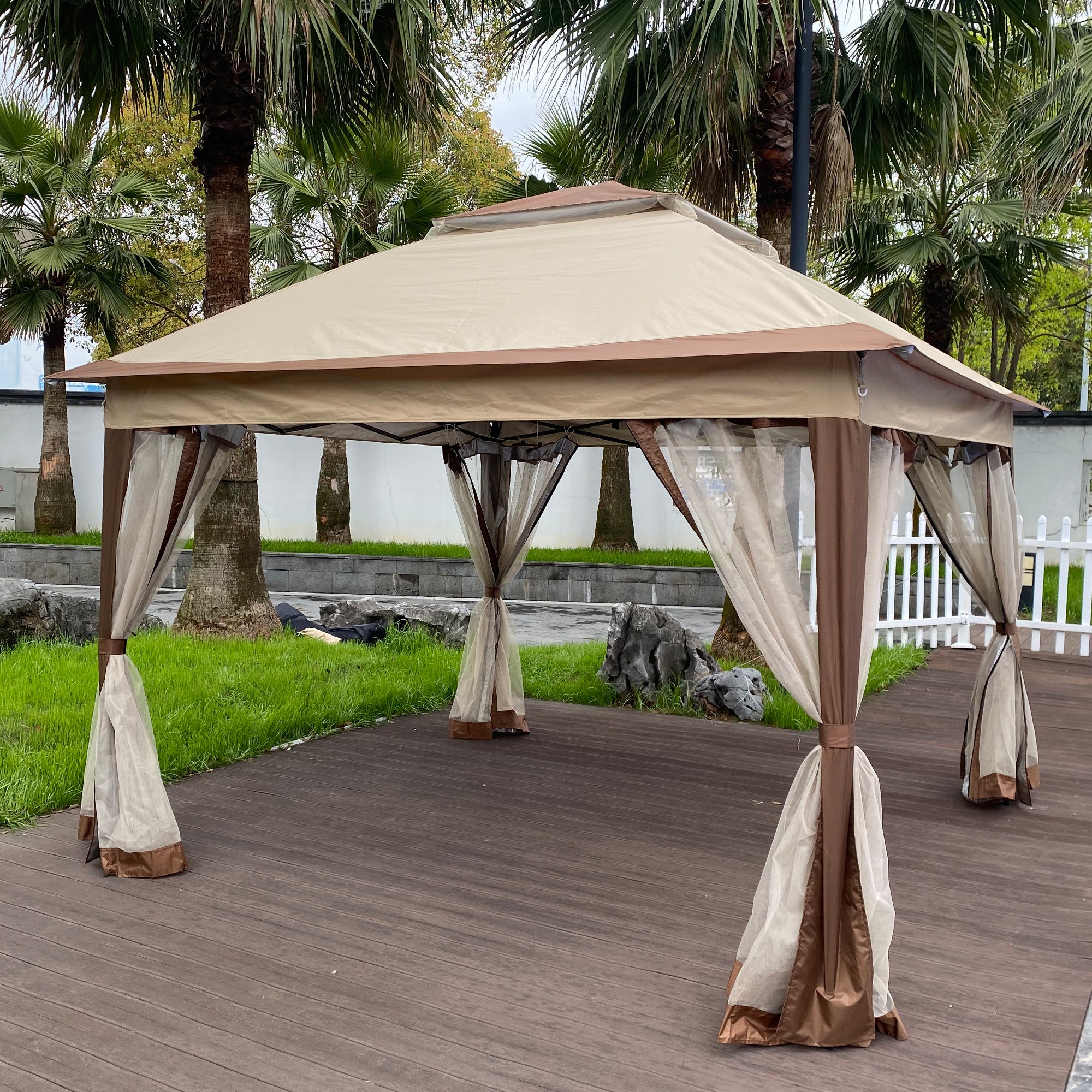 11' X 11 ' Steel Polyester Soft-Top Outdoor Pop-Up Gazebo Canopy