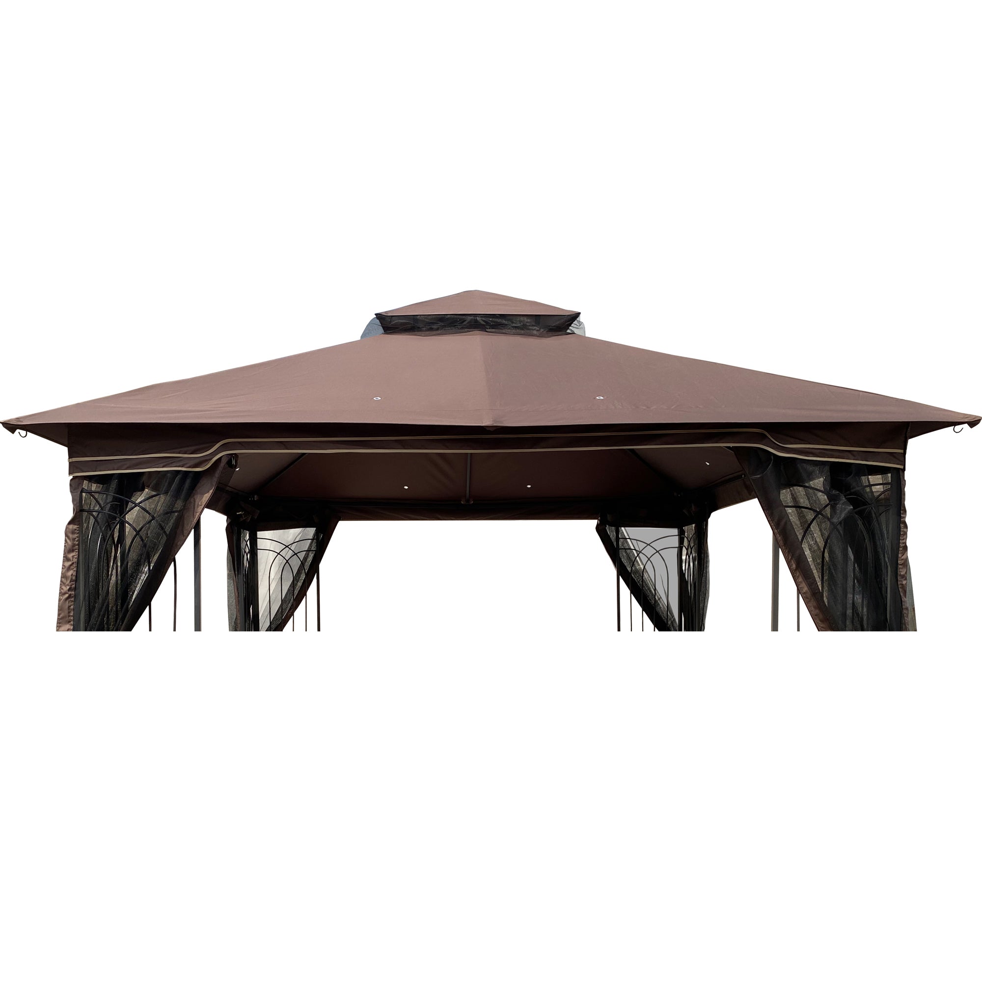 10' X 10 ' Patio Gazebo Double Tiered Replacement Polyester Canopy Top