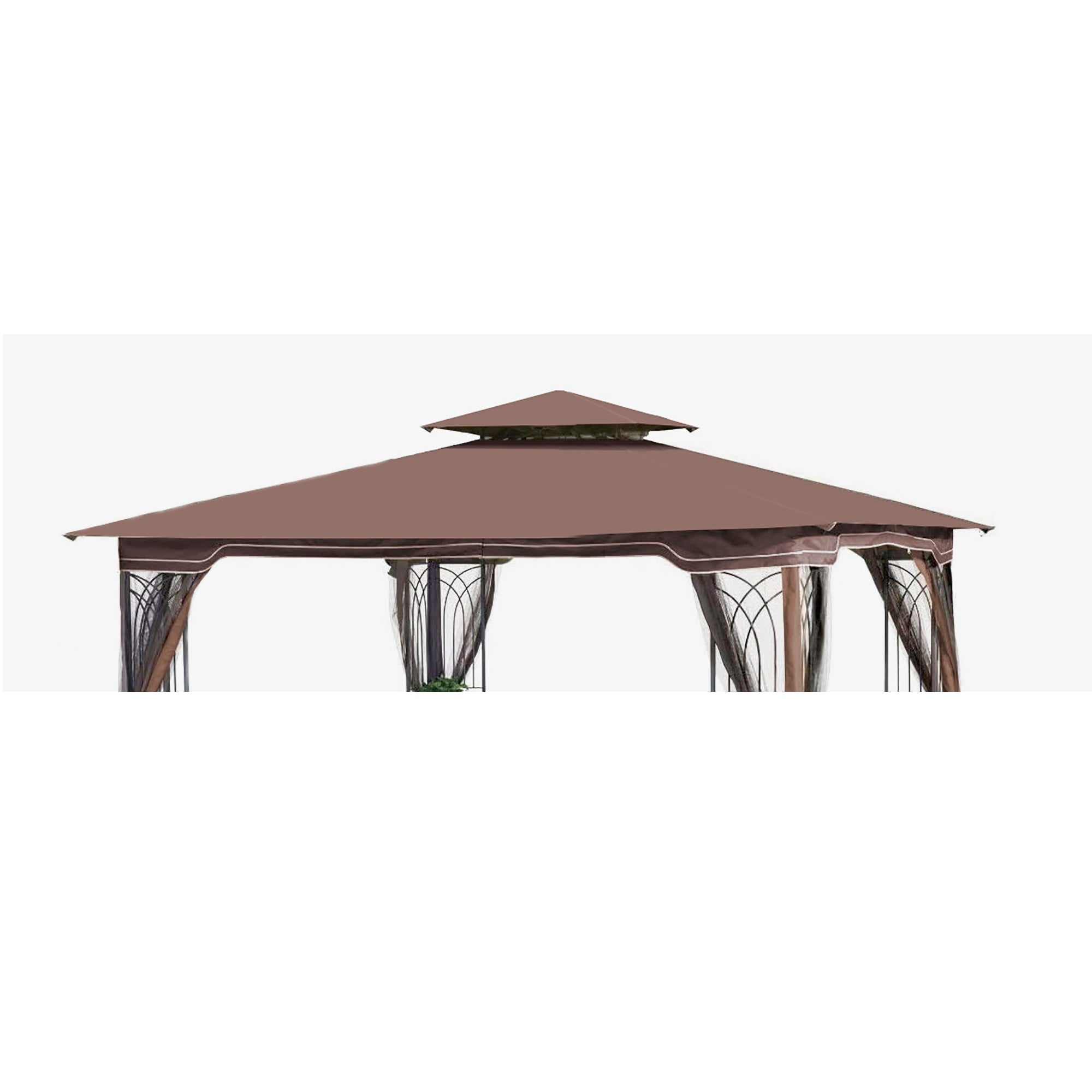 10' X 10 ' Patio Gazebo Double Tiered Replacement Polyester Canopy Top