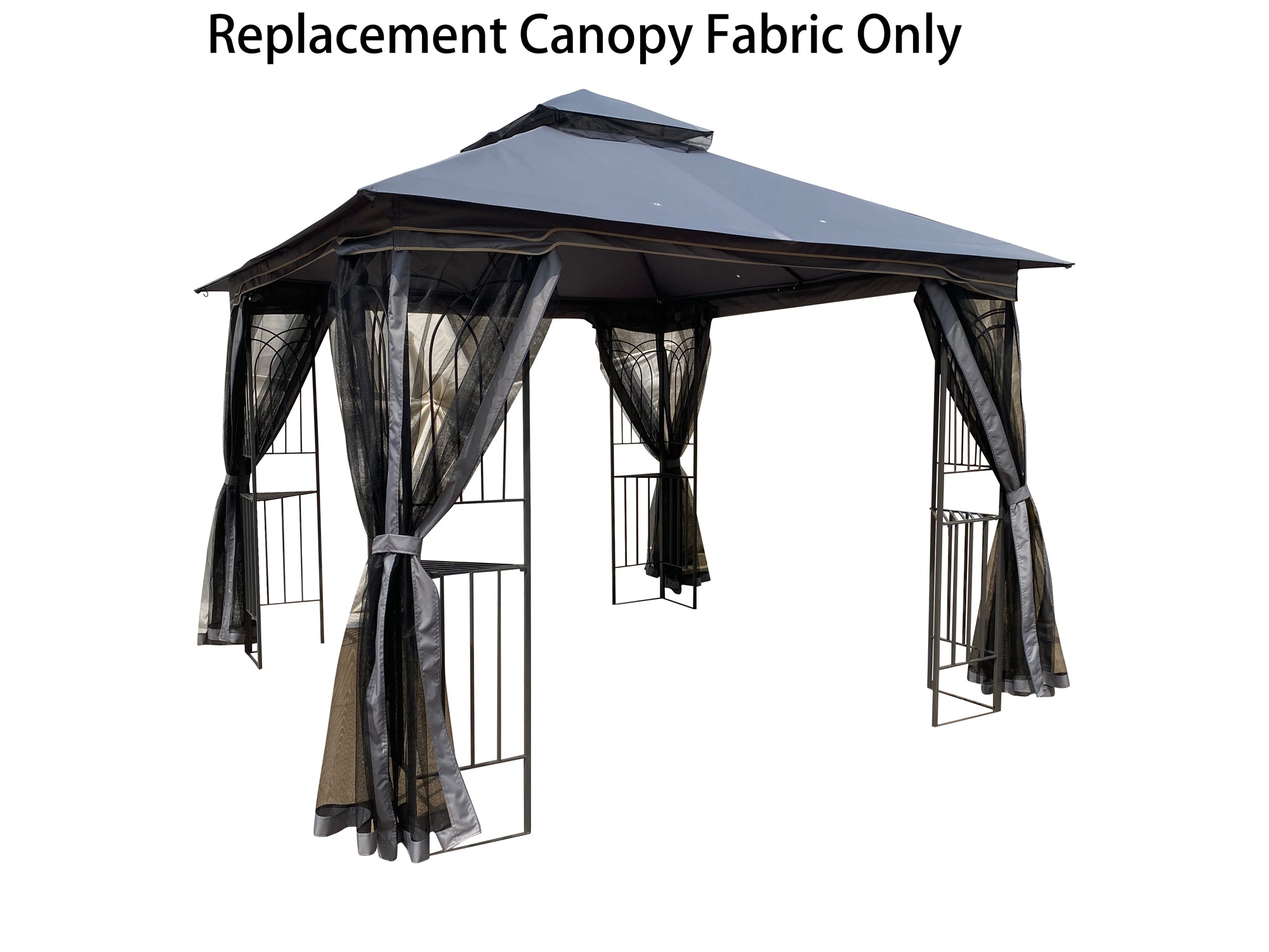 10' X 10 ' Patio Gazebo Double Tiered Replacement Polyester Canopy Top