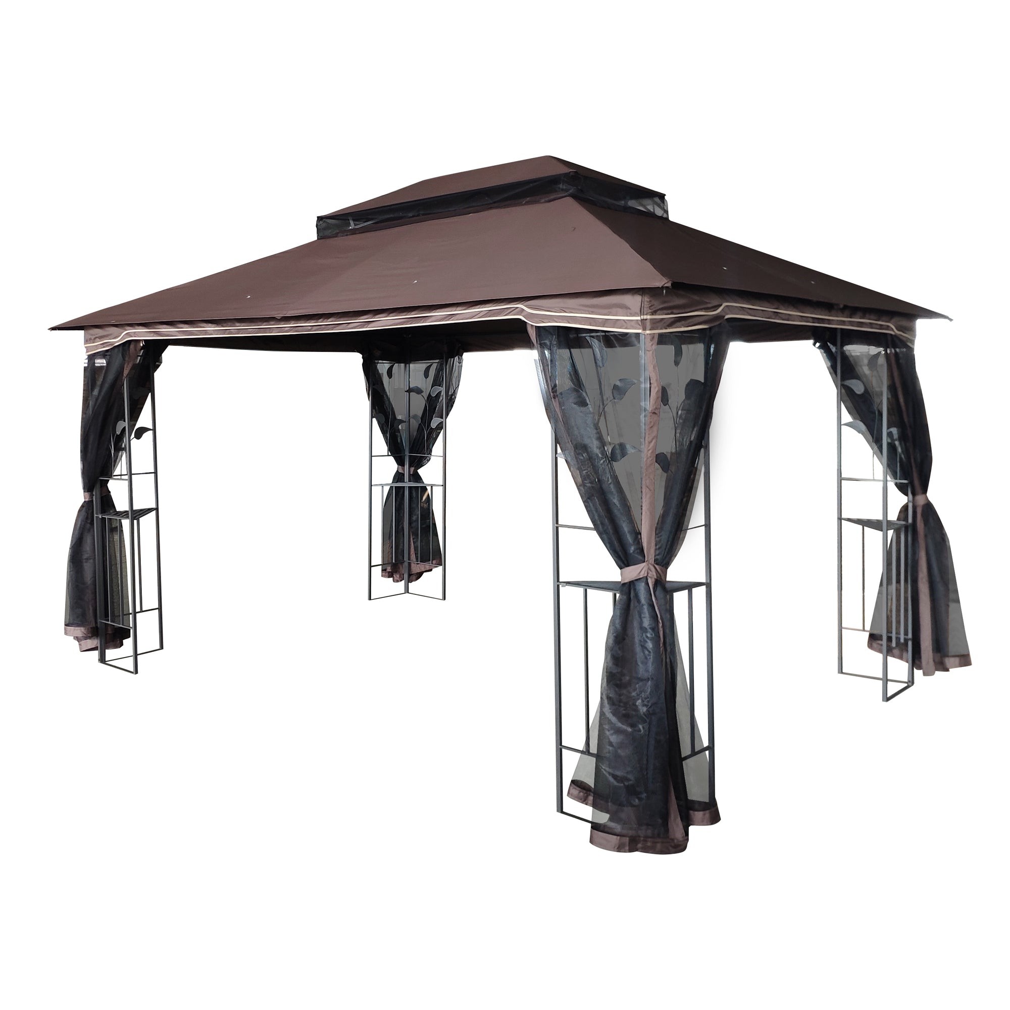 13' x 10' Outdoor Patio Gazebo Canopy Tent With Ventilated Double Roof And Mosquito net