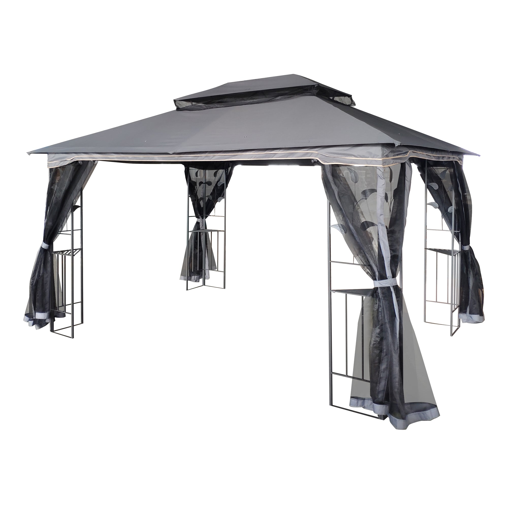 13' x 10' Outdoor Patio Gazebo Canopy Tent With Ventilated Double Roof And Mosquito net