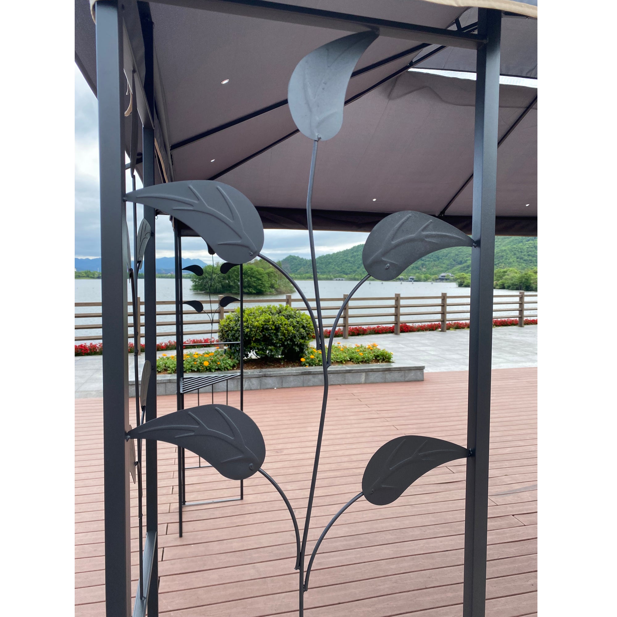 13' x 10' Outdoor Patio Gazebo Canopy Tent With Ventilated Double Roof And Mosquito net