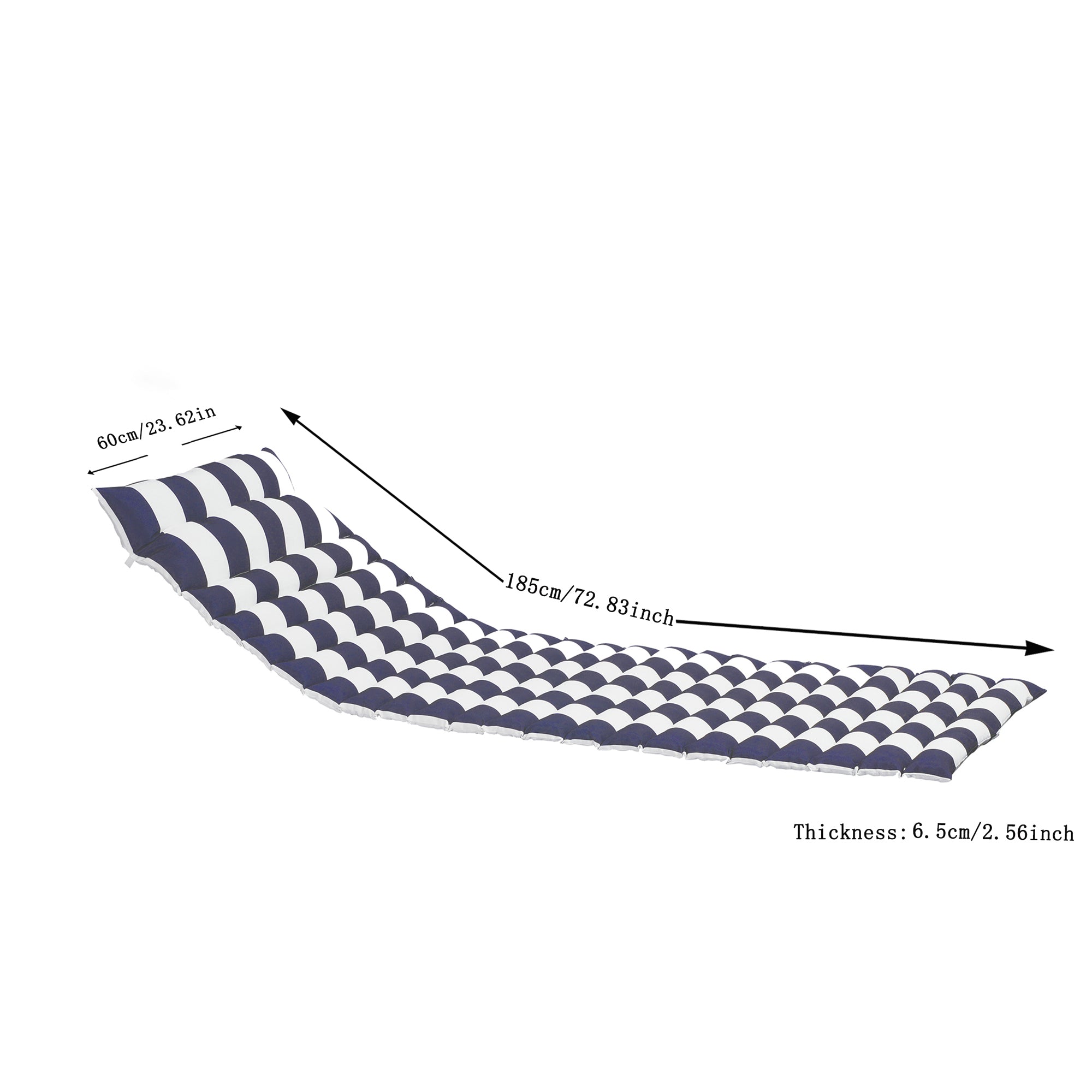 2PCS Set Outdoor Patio Lounge Chair Cushion Replacement